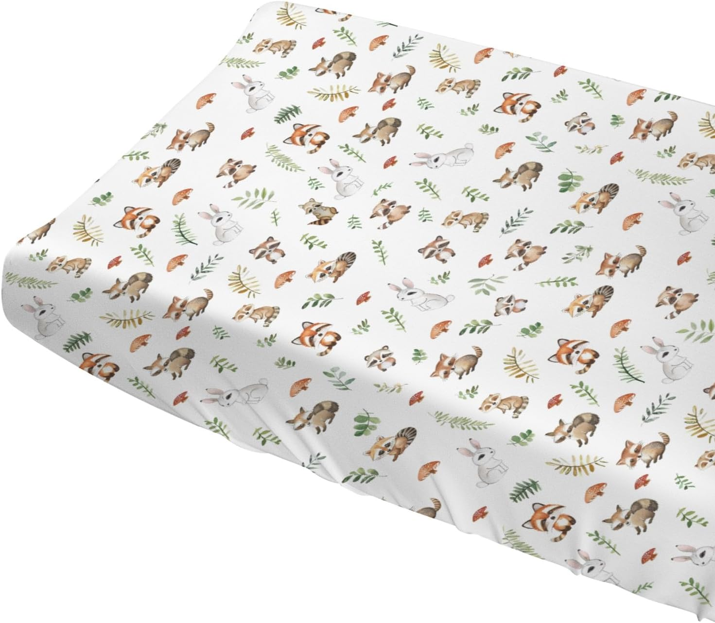 Wild Animals Baby Changing Pad Covers,Unisex Raccoons Rabbits Changing Pad Cover for Baby Girls Boys,Comfortable Breathable Changing Table Covers,Polyester Easy Care Diaper Changing Pad Table Sheets