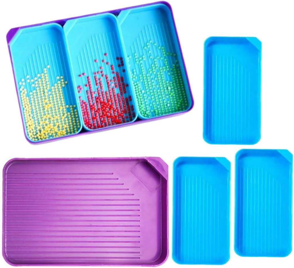 8-Piece Diamond Painting Trays Kits for Adults, Stackable Diamond Art Accessories and Tools, 2 Sizes Tray Diamond Art Painting Kits for DIY Art Craft image number 3