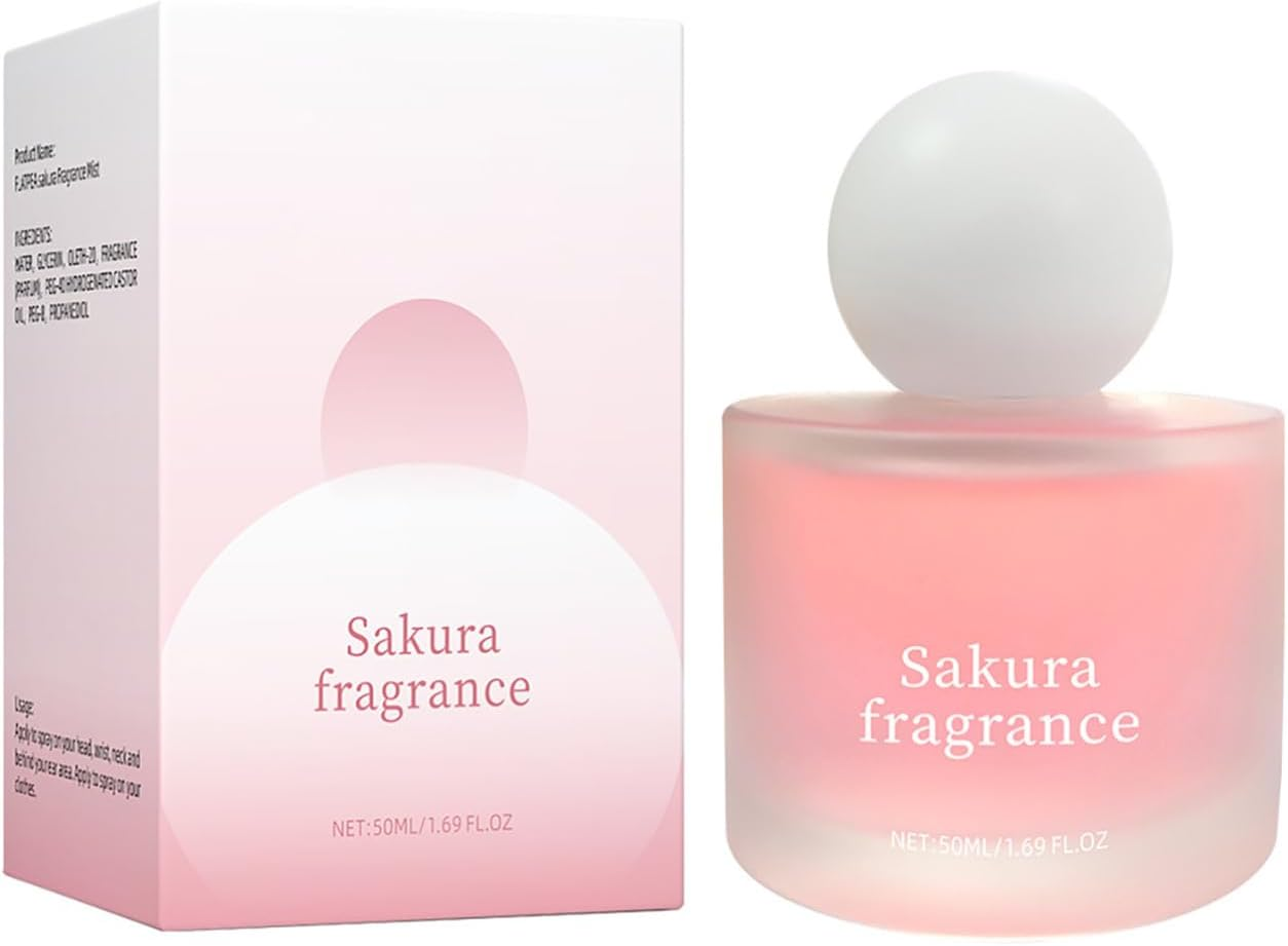 Inhzoy Women'S Cherry Blossom Perfume 50Ml Floral Fresh Scent Lightweight Body Mist Long Lasting Gentle Formula Pink One Size image number 5