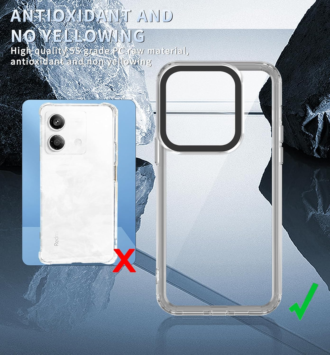 GOKEN Case for Motorola Moto G86 Power, Transparent Mobile Phone Case with Soft TPU Silicone Edge and Hard Back, Shockproof Protective Silicone Case Cover - Purple Edge