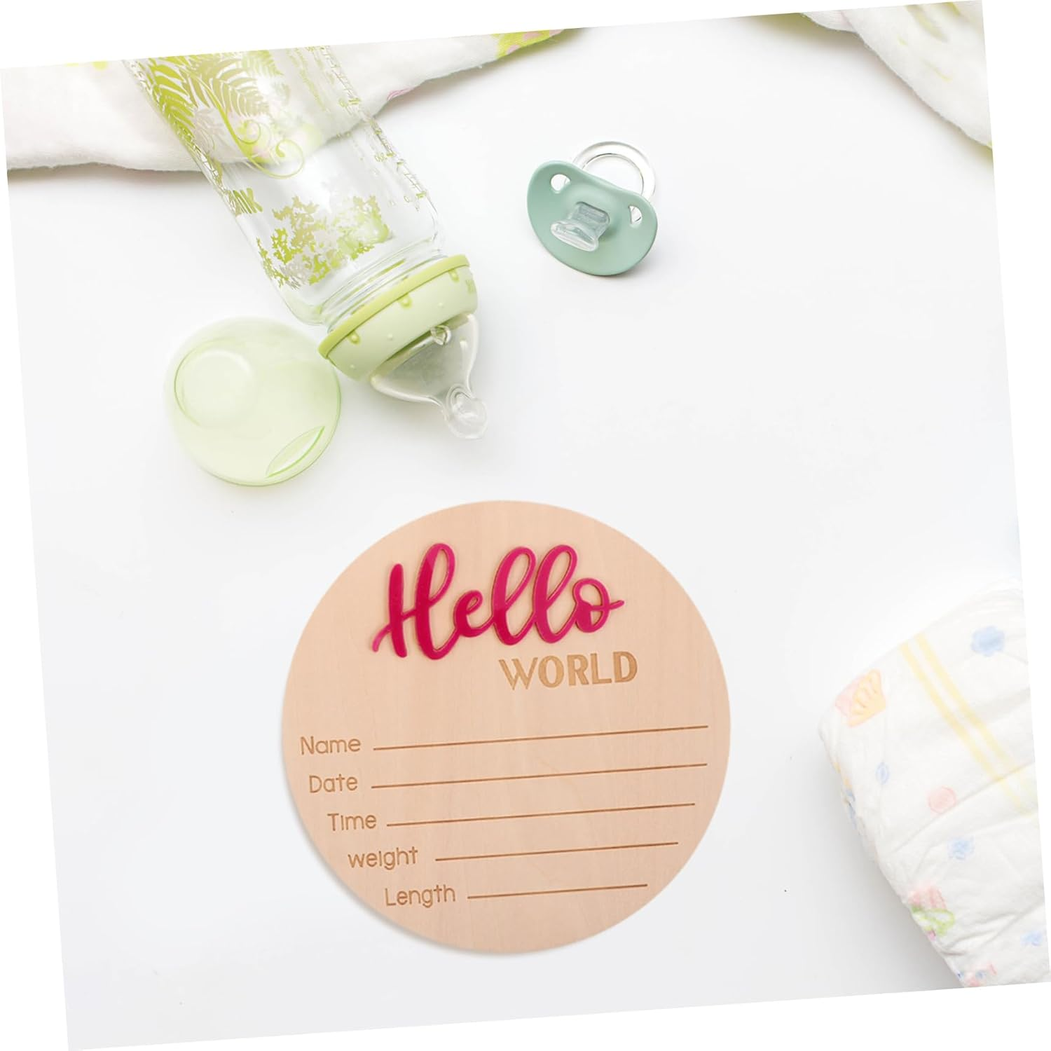 Abaodam 4Pcs Newborn Birth Sign Arrival Announcement Card for Boy Girl Nursery Decor image number 3