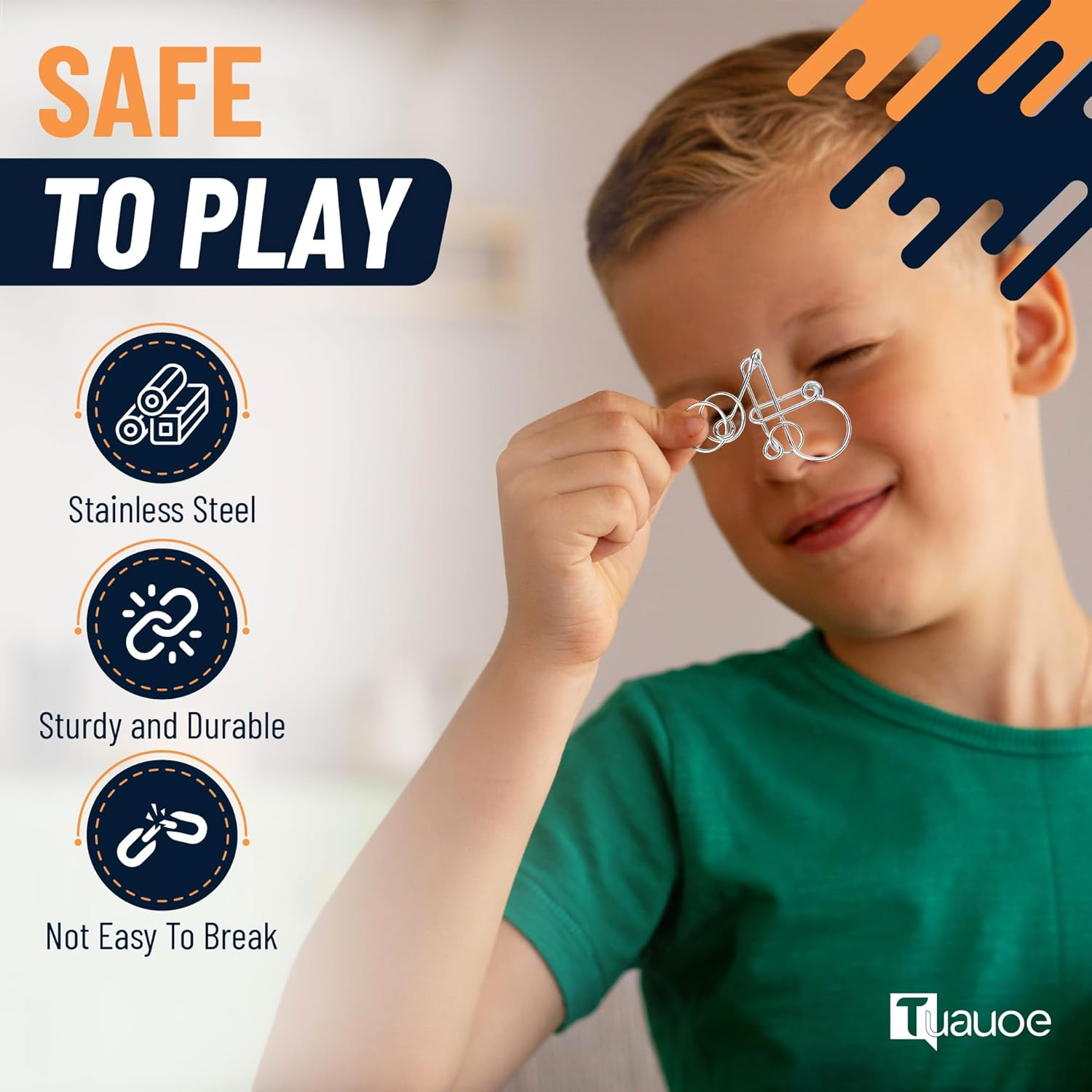 Tuauoe Metal Puzzles Brain Teaser, 24Pcs Metal Wire Puzzles for Adults Kids Teenagers, Classical Mini Mind Ring Puzzle Set, Educational IQ Unlock Interlocking Toy Lock Puzzle Gift Set image number 1