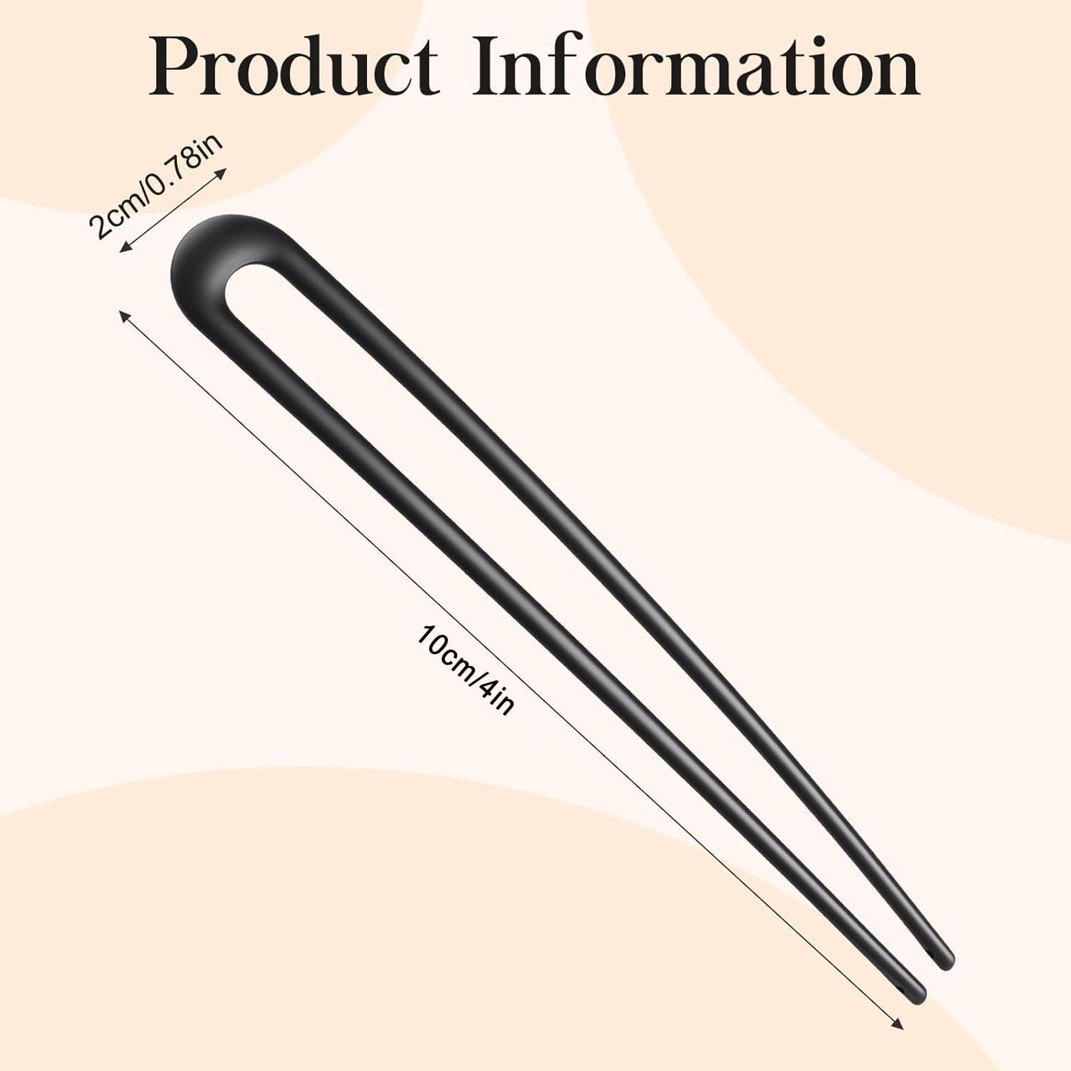 French Hair Pins for Women, U-Shaped Metal Hair Pins for Long and Thick Hair, 4 Inch Extended French Pins Hair Forks for Various Hair Styles 【Black 2PCS】 image number 3