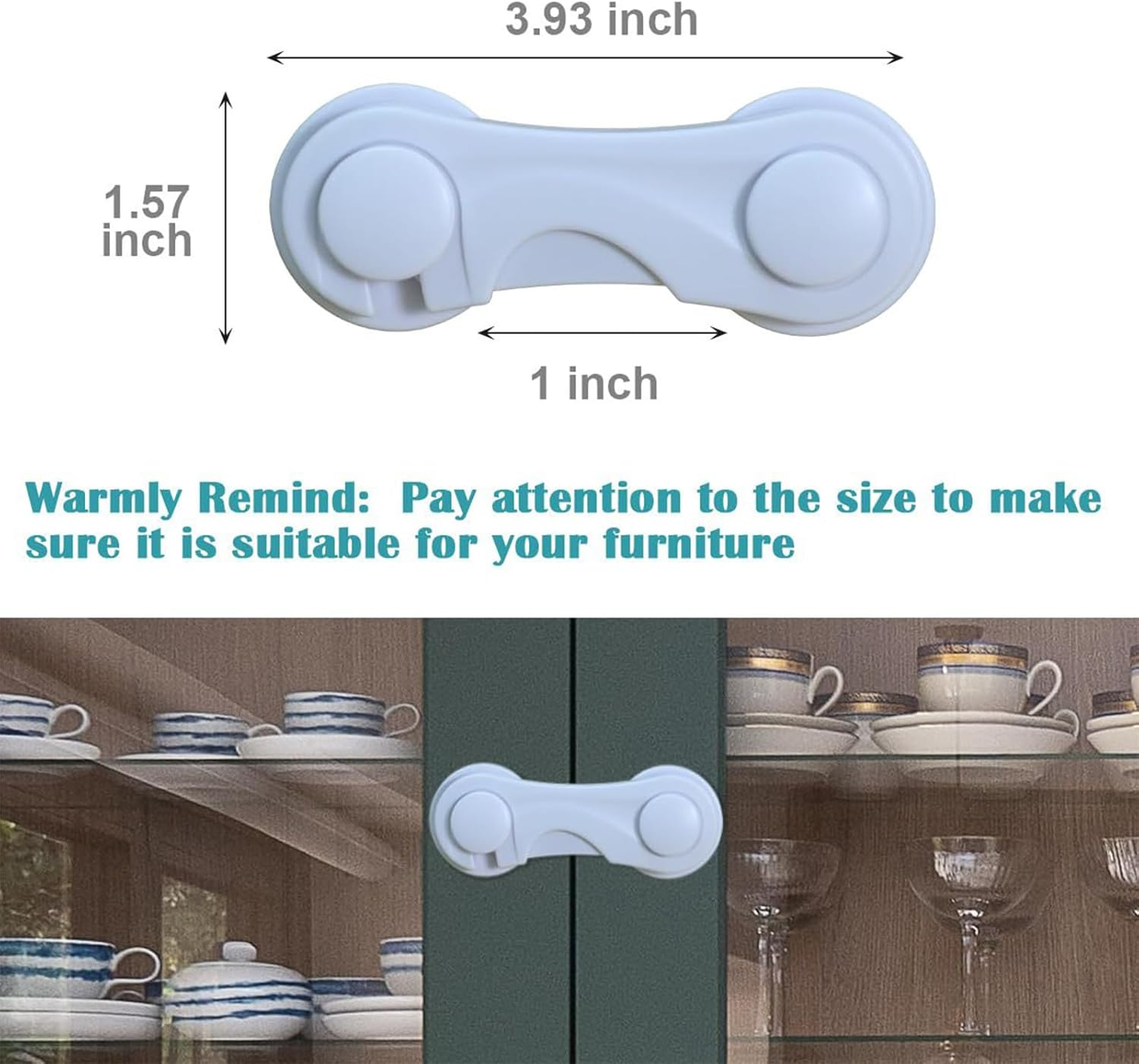 Xolixorium Child Proof Locks for Cabinet Doors 6 Pack No Drill Installation Child Safety Locks for Drawers Wardrobe Pantry Closet Baby Proofing Cupboard Locks image number 5