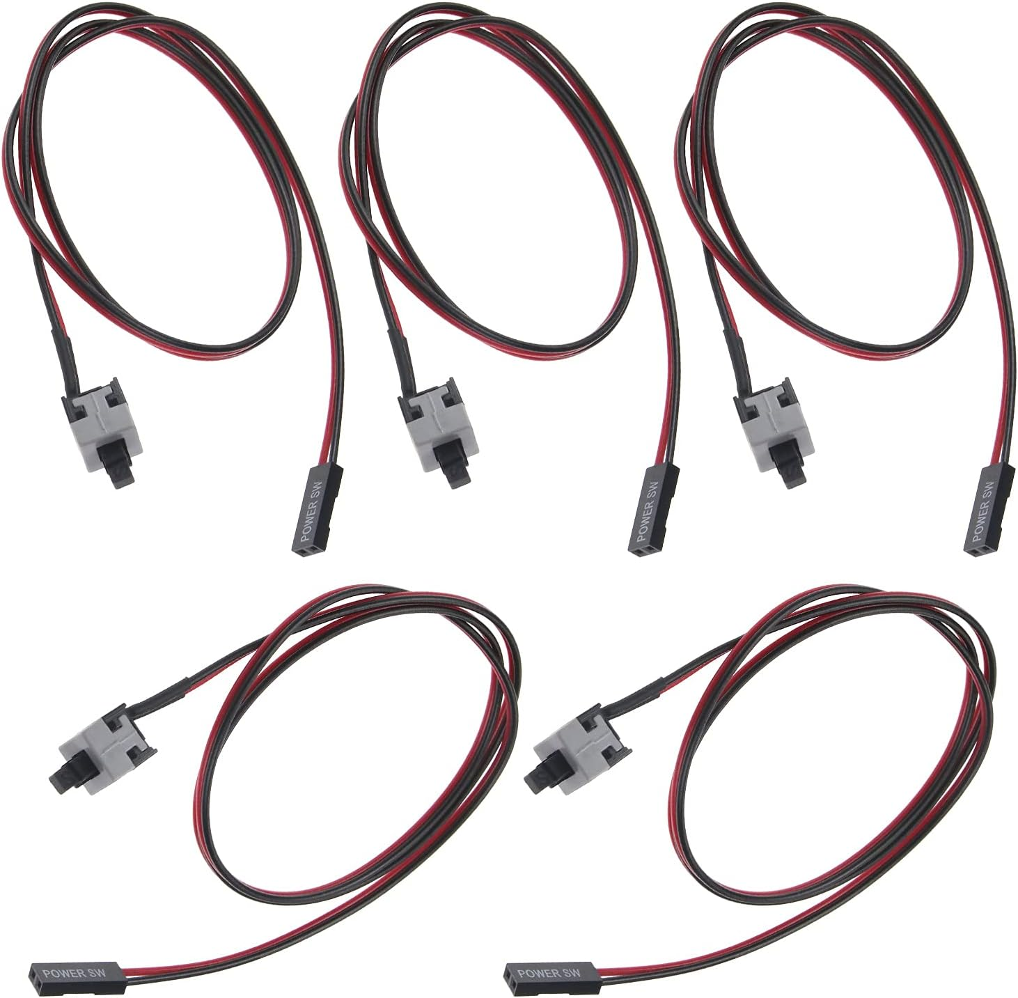 Emsea 5Pcs ATX PC Computer Motherboard Switch On/Off/Reset Power Cable 50Cm image number 3