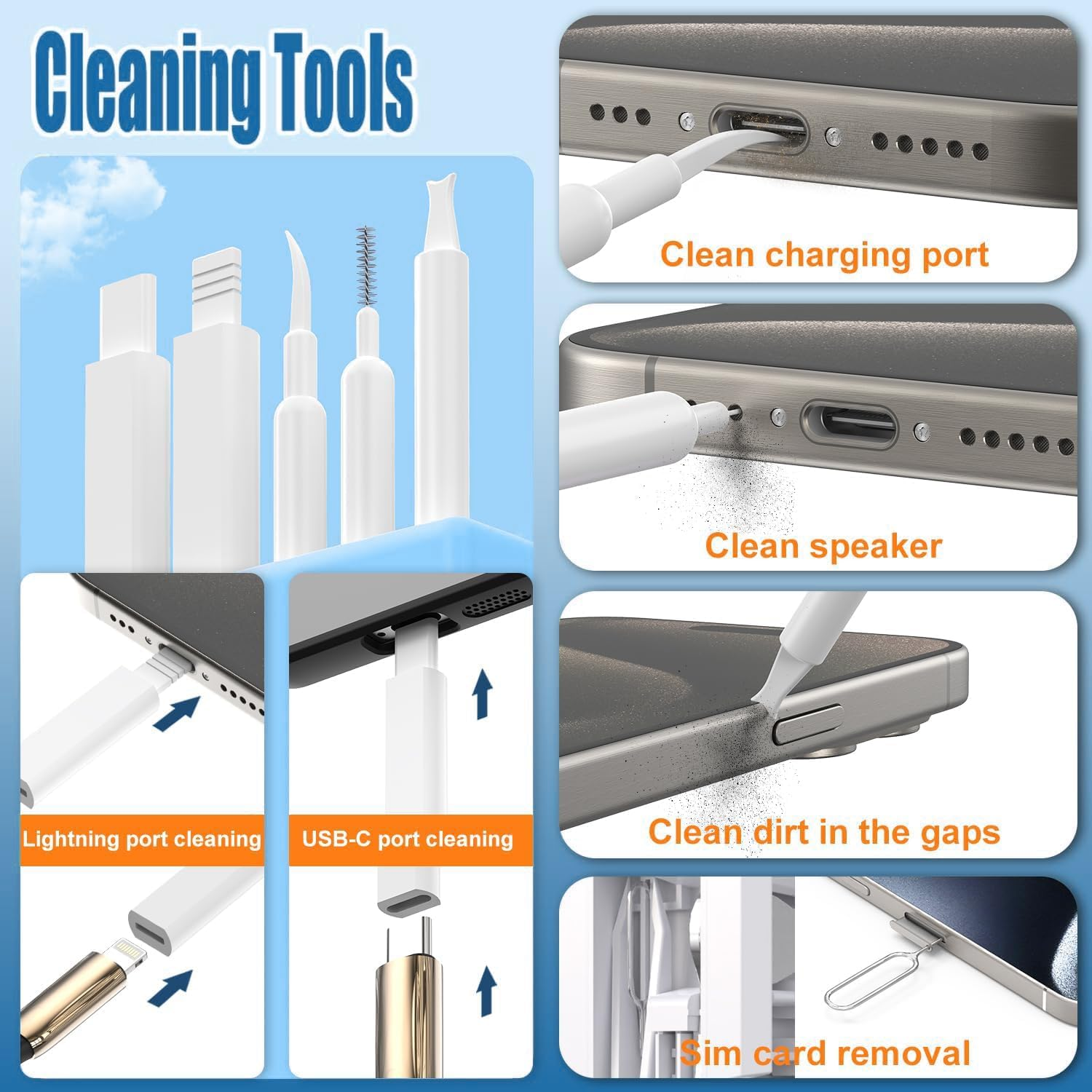 32 in 1 Multifunctional Cleaner Kit for Electronic Devices,Yakiter Computer Laptop Cleaner Kit,Multi-Function Tools for Laptop, Keyboard, Phone, Camera, Earbuds image number 5