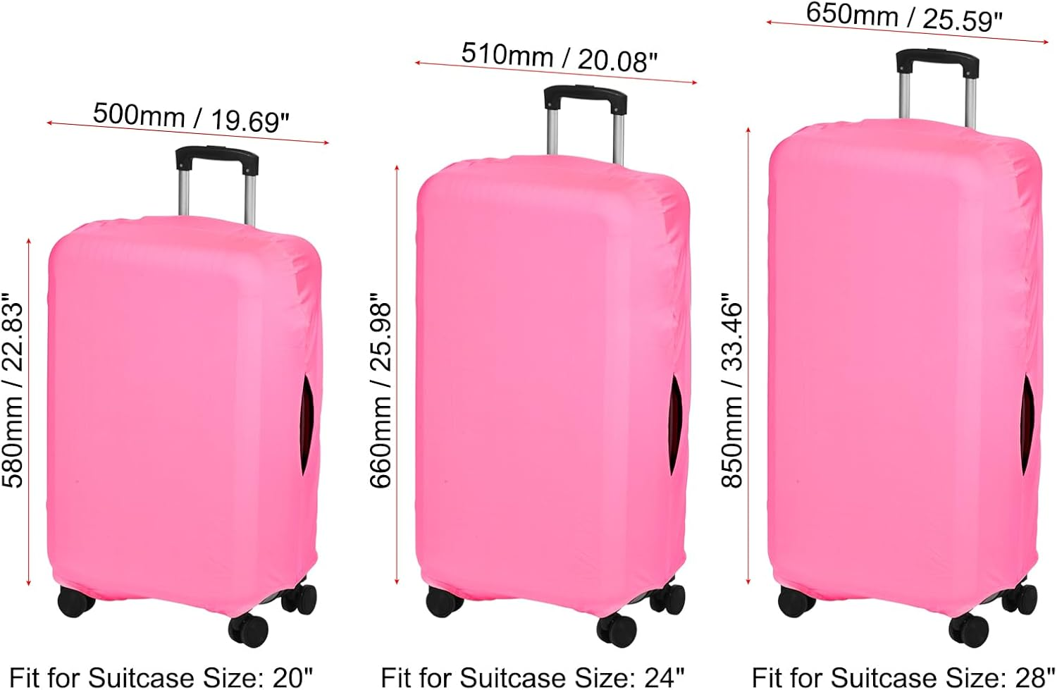 Uxcell Elastic Silk Travel Luggage Cover, Washable Protective Suitcase Protector Bag Pink for 28 Inch Wheeled Suitcase
