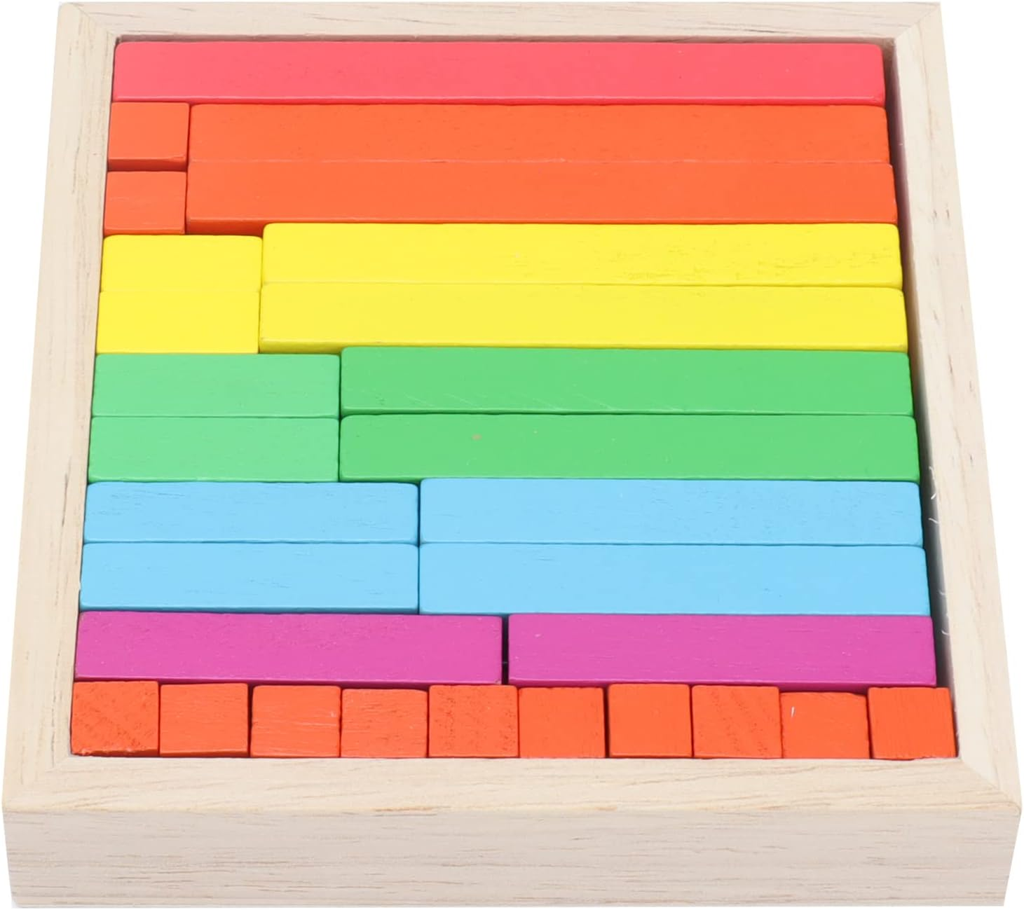 Wooden Cuisenaire Rods Individual Kit, Create Interesting Shapes Counting Sticks Brightly Colored Release Imagination for Counting for Children image number 4