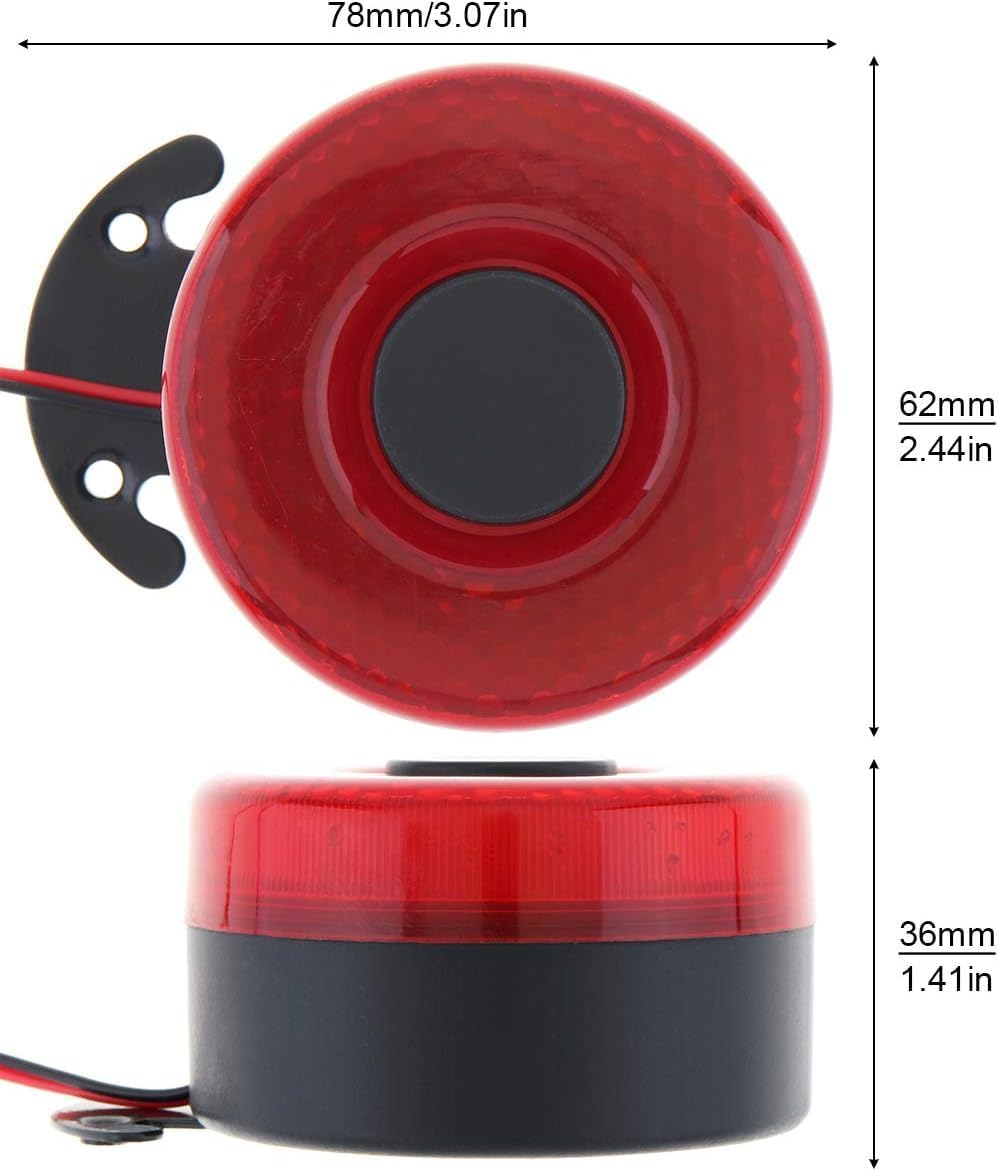 Drisentri Car Back-Up Alarm, 12V / 24V 105Db Universal Car Reversing Alarm Back up Horn Reverse Beeper Buzzer with Light