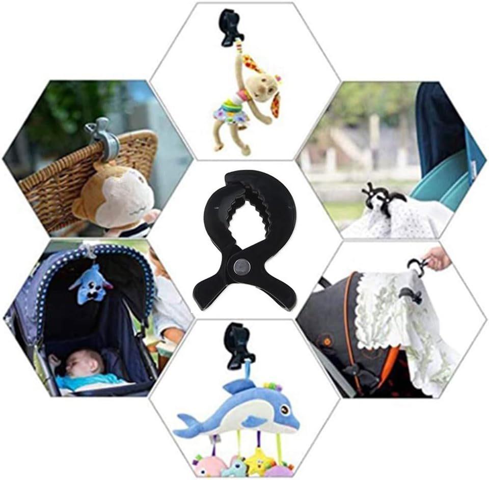 Stroller Pegs to Hook Muslin Sun Shade to Canopy, Wanfoou Black Car Seat Cover Clips, Nursing Cover, Pram Toy Holder, Blanket Clamp, Plastic Universal Clip, Stroller Clips Buggy Accessory, 12 PCS