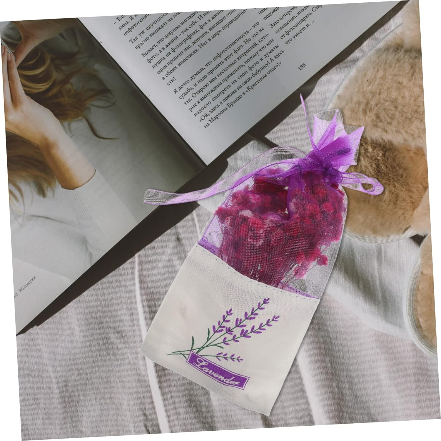 Kichvoe 1Set Lavender Sachet Bags Deep Purple Fragrance Pouches for Wardrobe Home Freshening Made of Gauze and Scent for Closet Deodorizing image number 5