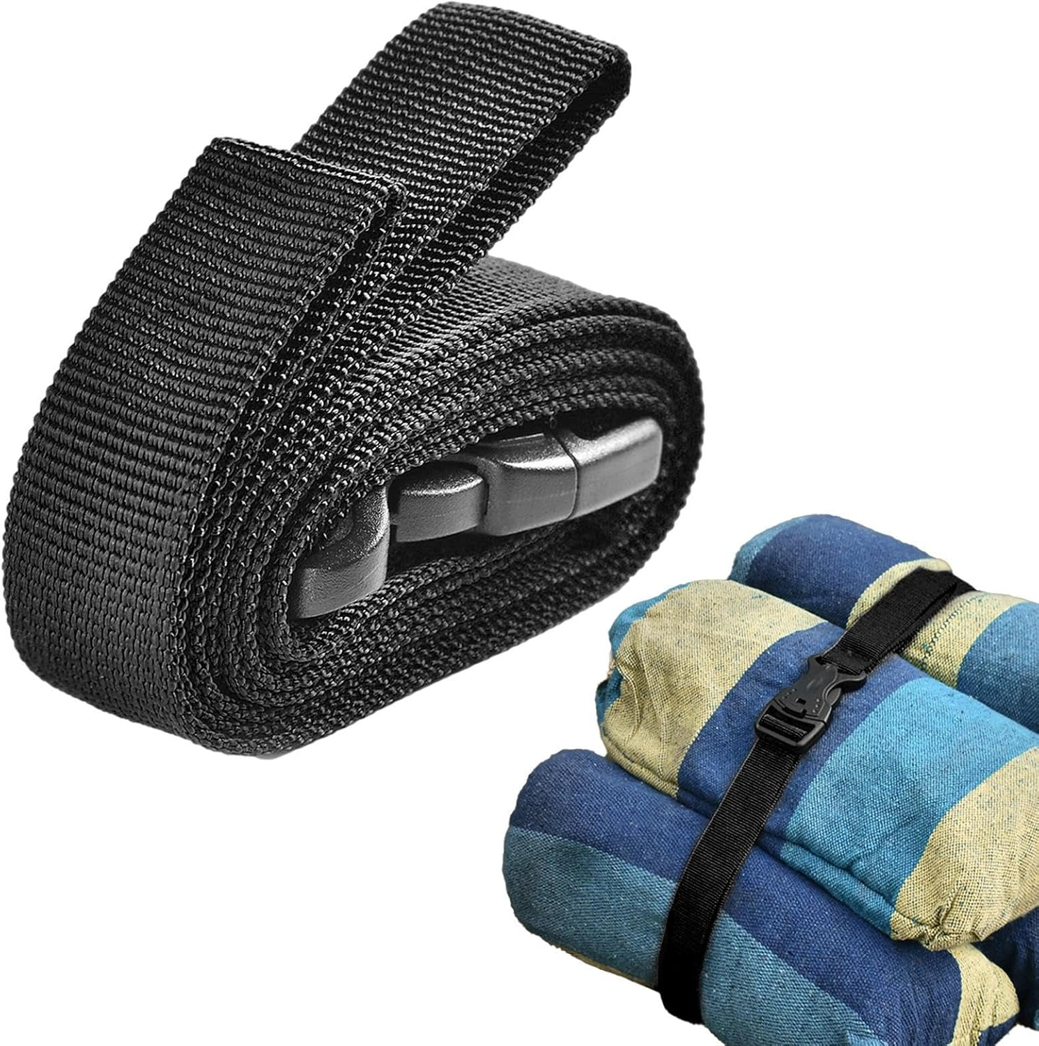Buckle Packing Straps - Tie down Strap,Utility Strap with Buckle, Camping Gear Strap, Tie down Strap, Lashing Strap Adjustable for Sleeping Bag, Picnic Mat