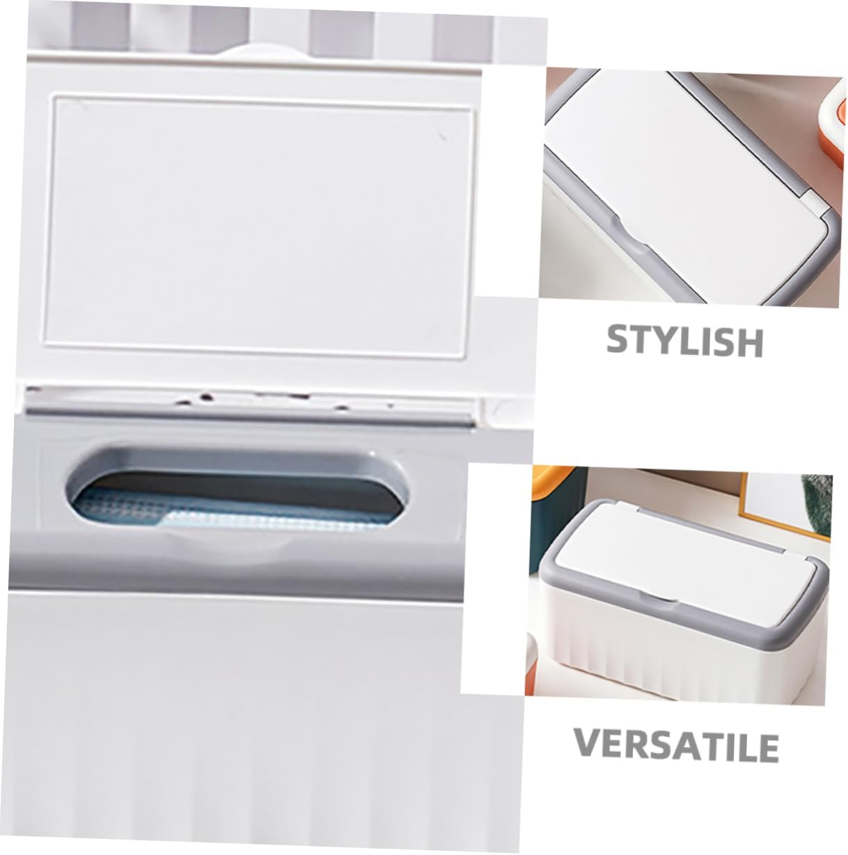 Rectangular Wipe Holder Lid High Capacity Tissue Storage Box for Home Office Elegant Sealed Design for Wipes Flushable Versatile Use Living Rooms Bedrooms image number 2