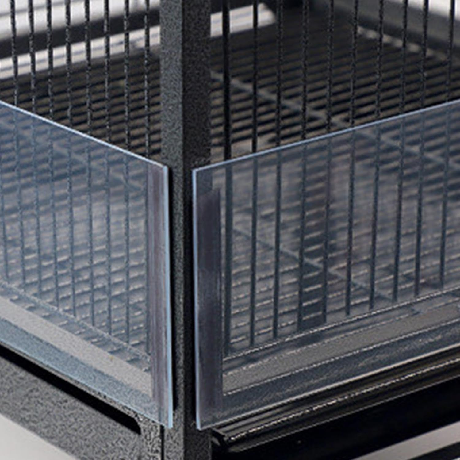 Bird Cage Deflector - 4Pcs Bird Cage Seed Catcher | Clear Squirrel Baffle | Bird Cage Splash Guard Cover image number 4