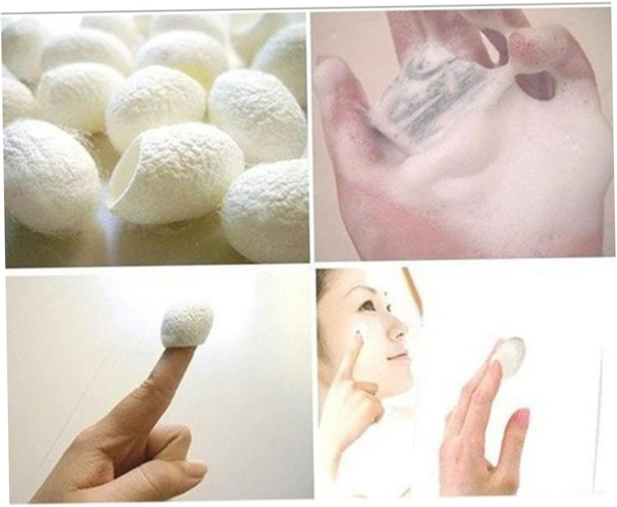 200Pcs Natural Organic Facial Cleaning Silkworm Balls for Skin Care Whitening Exfoliator Blackheads Removal Skin Care Scrub image number 6