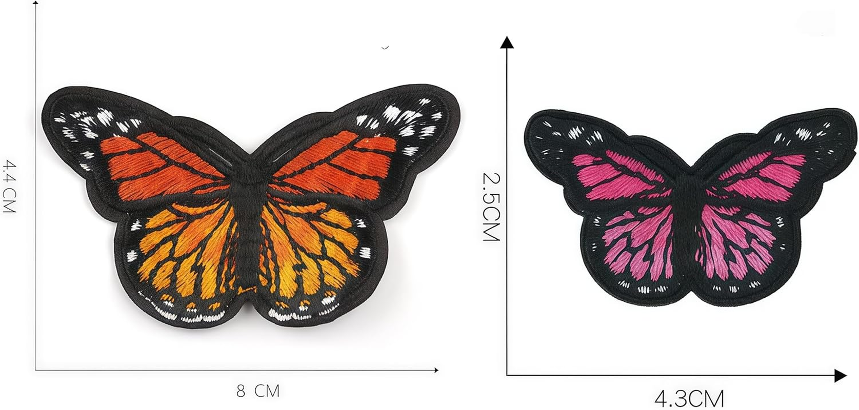 27 Pcs Butterfly Embroidered,Clothing Butterfly Suits of Different Sizes Patches Set,Cute Decoration Embroidered Patches for Clothing Jackets Backpacks Jeans Hats Bags DIY image number 3