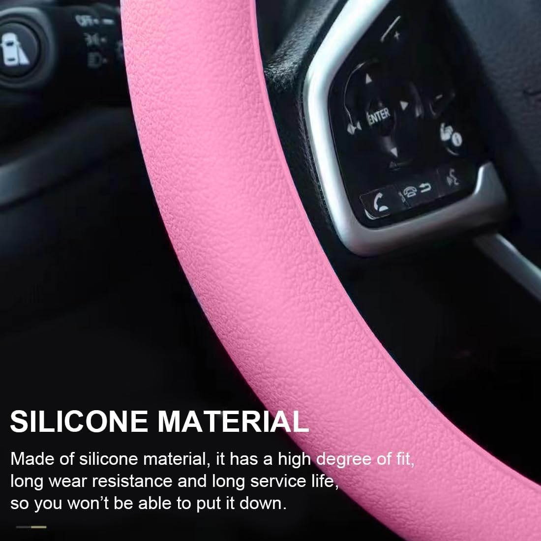 Luliyldj Pink Steering Wheel Cover, Steering Wheel Cover, Pink Car Accessories, Pink image number 2