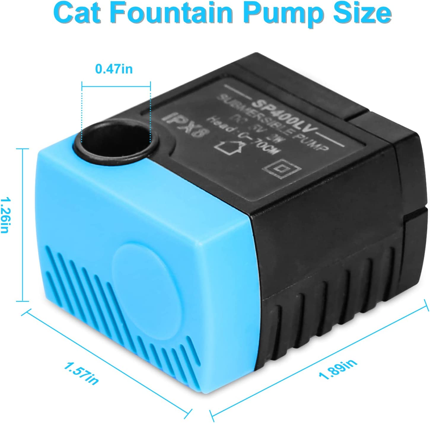 Carcent SP-400LV Cat Water Fountain Pump, Cat Fountain USB Replacement Pump with Adapter Compatible with Ceramic, Butterfly, Seaside, Stainless Steel, 360 Plastic Pet Water Fountain image number 1