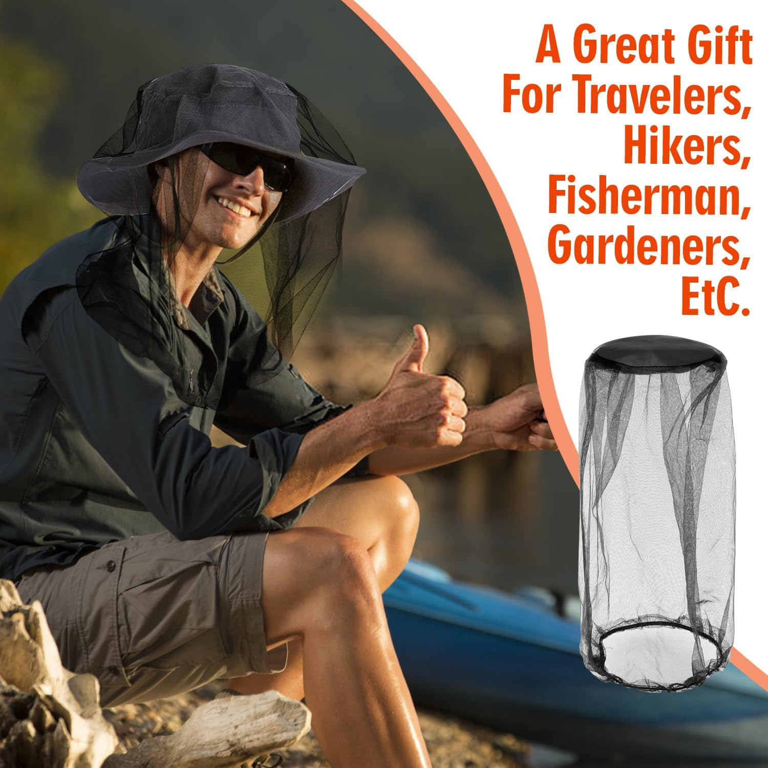 T Tersely 10 Packs of Mosquito Insect Head Net Mesh for Fly & Bug Protection from Fly Bee Bug Outdoor for Fishing Hiking Gardening Black image number 3