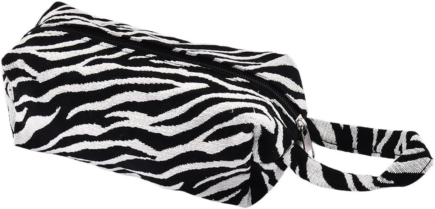 Zebra Print Cosmetic Pouch for Daughter Son Portable Make up Bag Organizer for Friend Bestie Sister Zebra Pencil Bags for Granddaughter Grandson Mother Travel Toiletry Bag image number 5