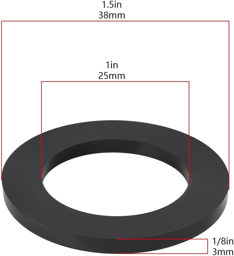 SG Store 10Pcs Rubber Flat Washer Oil Resistant SBR Rubber Sealing Gasket for Industrial Automotive Home Commercial Use 25Mm ID 38Mm OD 3Mm Thick image number 4
