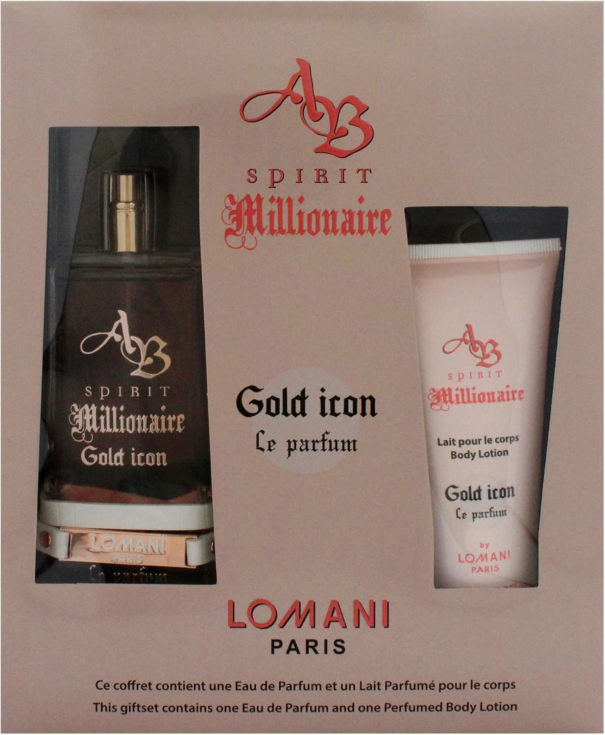 AB Spirit Millionaire Le Parfum Gold Icon by Lomani for Women - 2 Pc Gift Set 3.3Oz EDP Spray, 3.3Oz Body Lotion image number 1