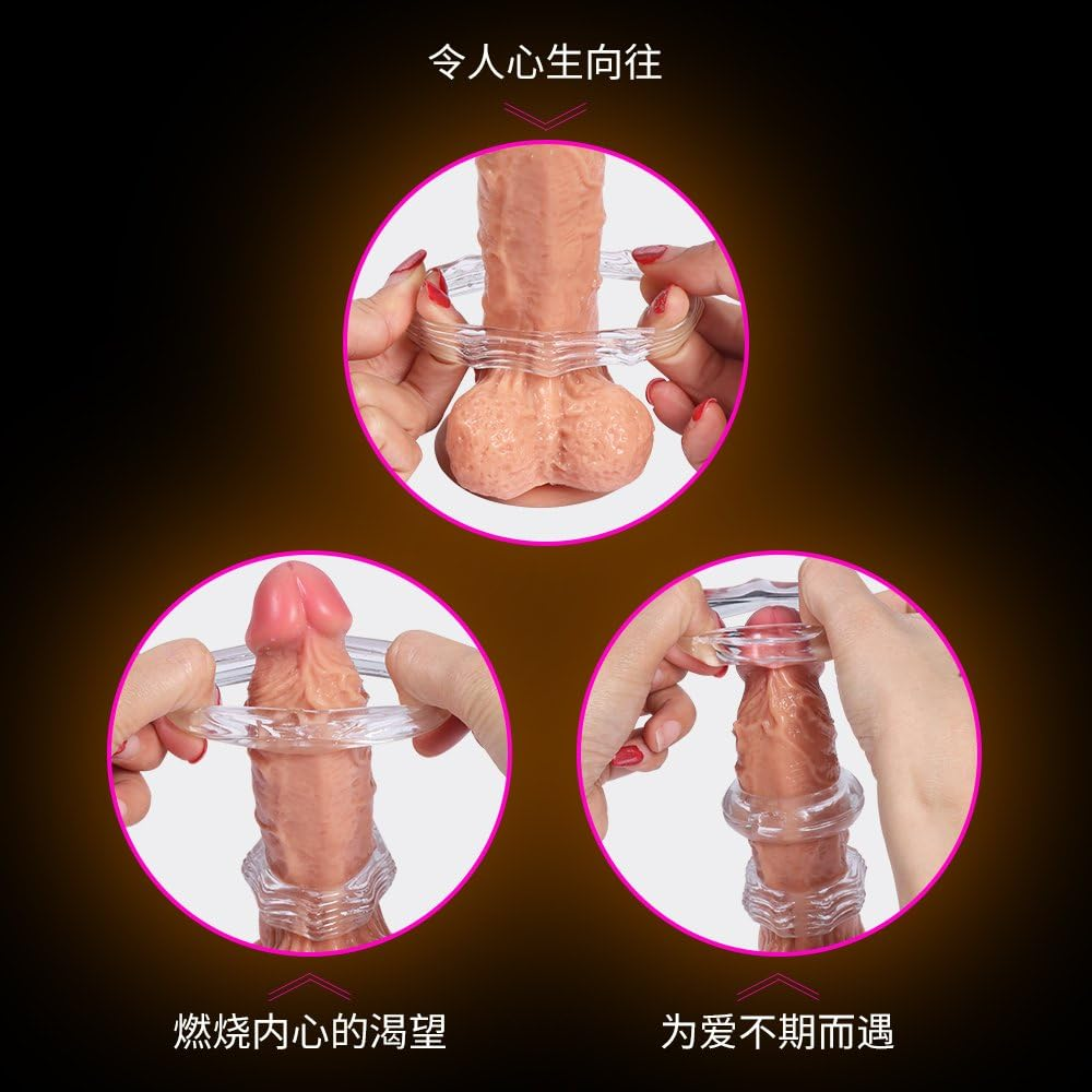 3 Pieces Elastic Texture Delay Ring Silicone Long Lasting Enhancement Ring for Men, Couple Delay Ring Fitness Ring Silicone Delay Ring