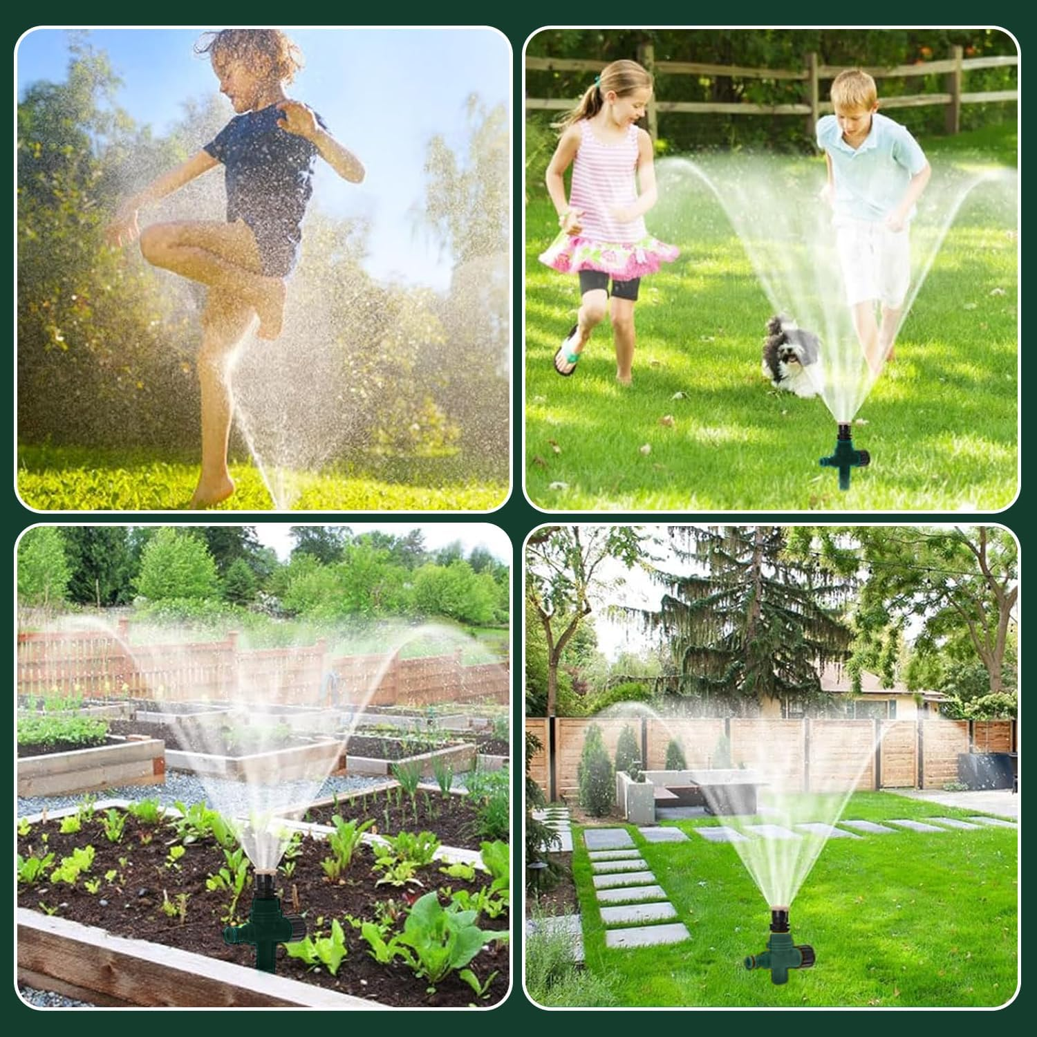 3 Pack Lawn Sprinkler Garden Sprinklers Automatic 360&deg; Rotating Adjustable Watering System for Yard Garden Lawn Large Coverage Area (Connector NOT Included) image number 4