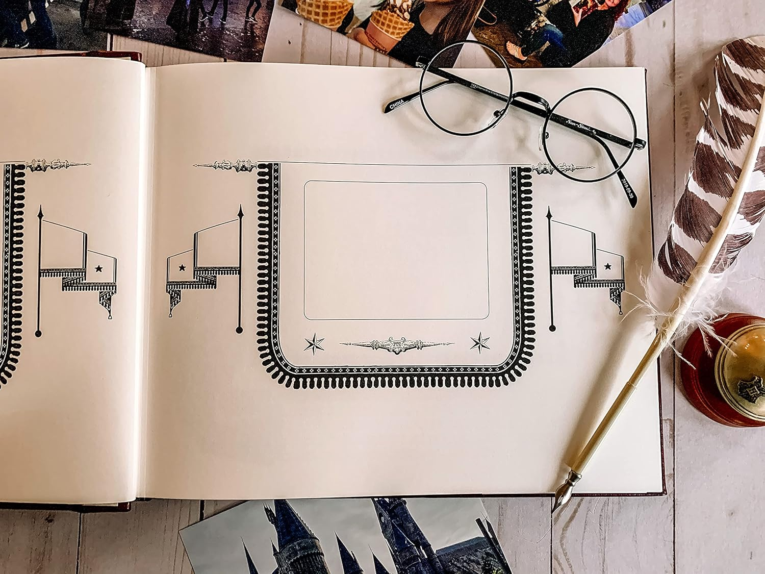 Conquest Journals Official Harry Potter Photo Album and Scrapbook, Vegan Leather, Post Bound, 80 Pages of Archival Quality Photo Pages for Your Magical Memories, Includes 100 Traditional Photo Corners