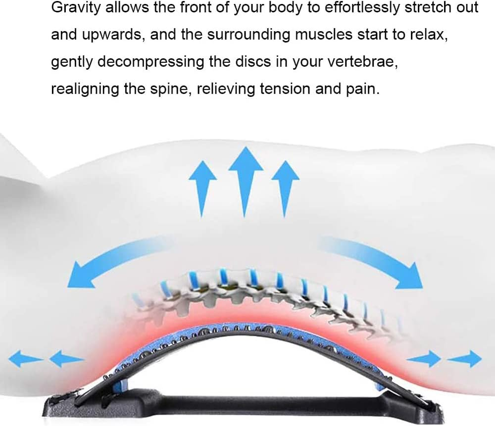 Massager Back Stretcher Lumbar Support Fitness Waist Spine Pain Relief image number 1