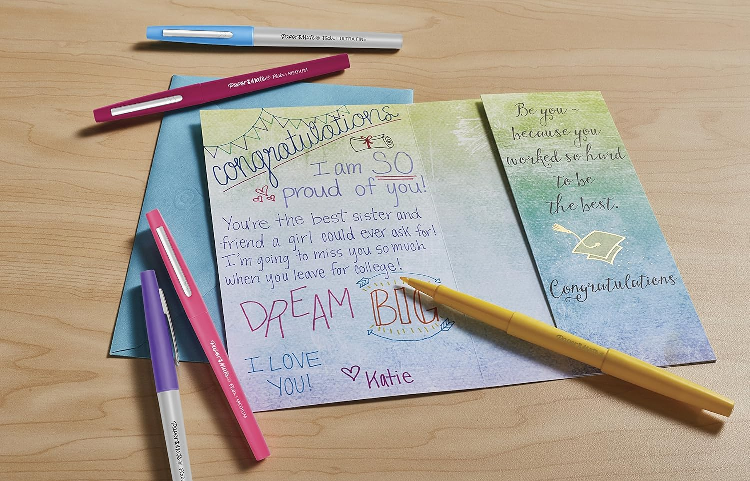 Paper Mate Flair Felt-Tip Pen, Medium Point, Business Assorted (Pack of 4) image number 2