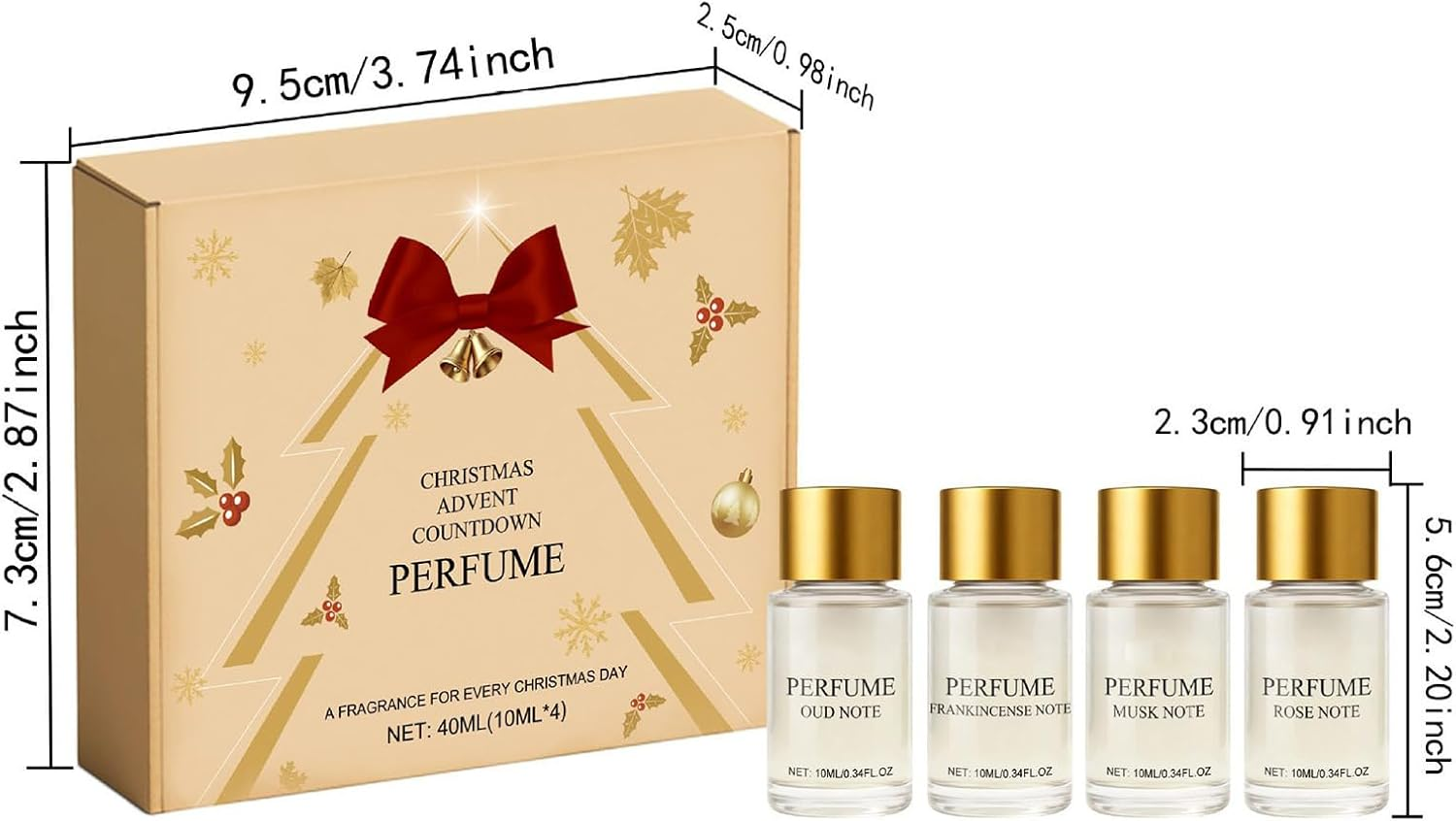 Advent Fragrance Calendar - Christmas Advent 4-Piece | Women Fragrances Set Countdown Calendar,For Daily Travel Commuting Work Outdoor Party Dating Event Girls Ladies image number 4