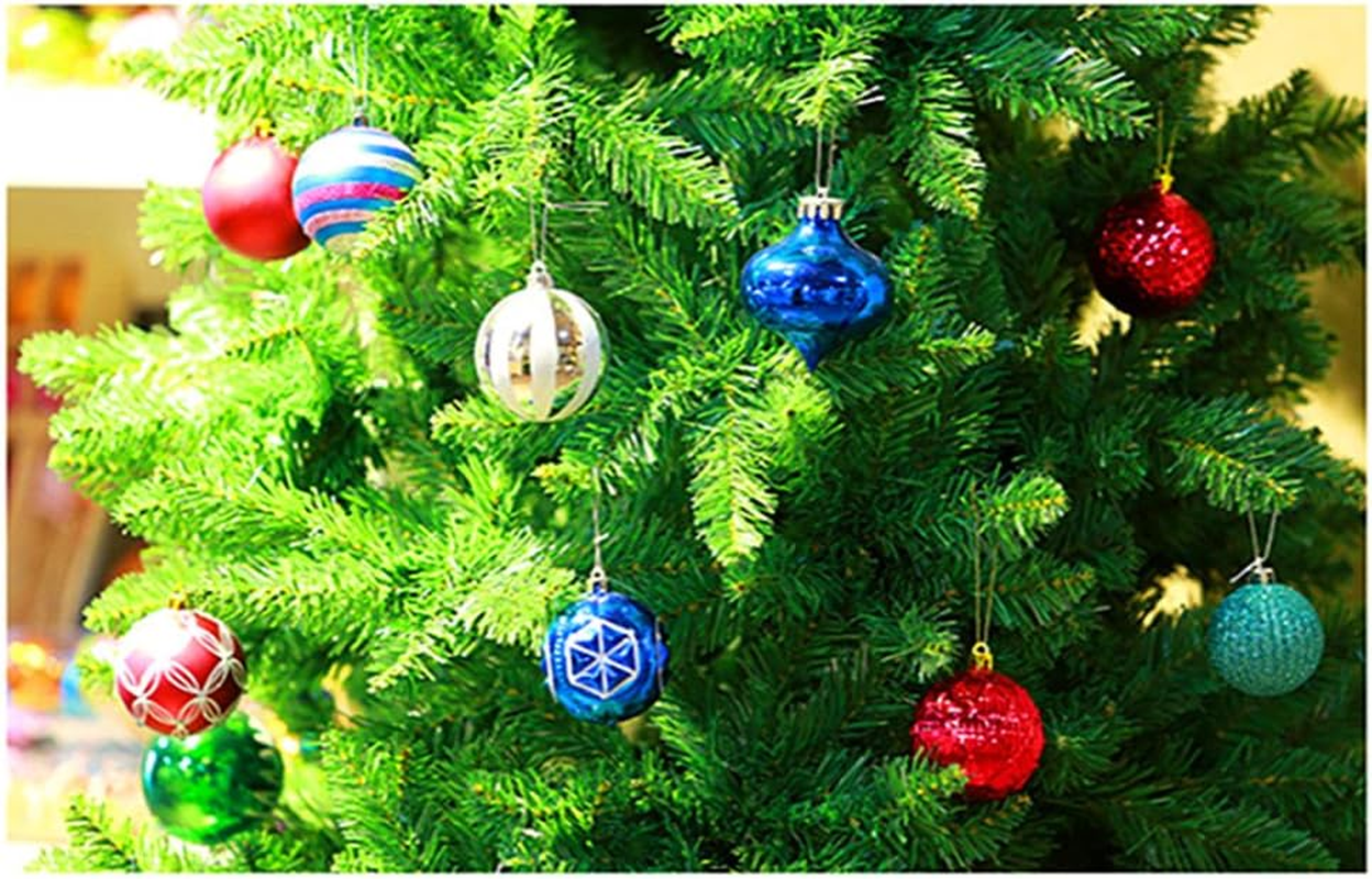 Alimitopia 24Pcs Christmas Ball Baubles,2.4" Shatterproof Assorted Painting Patterns Hang Balls Pendant for Xmas Tree Decoration(6Cm,Silver&White)