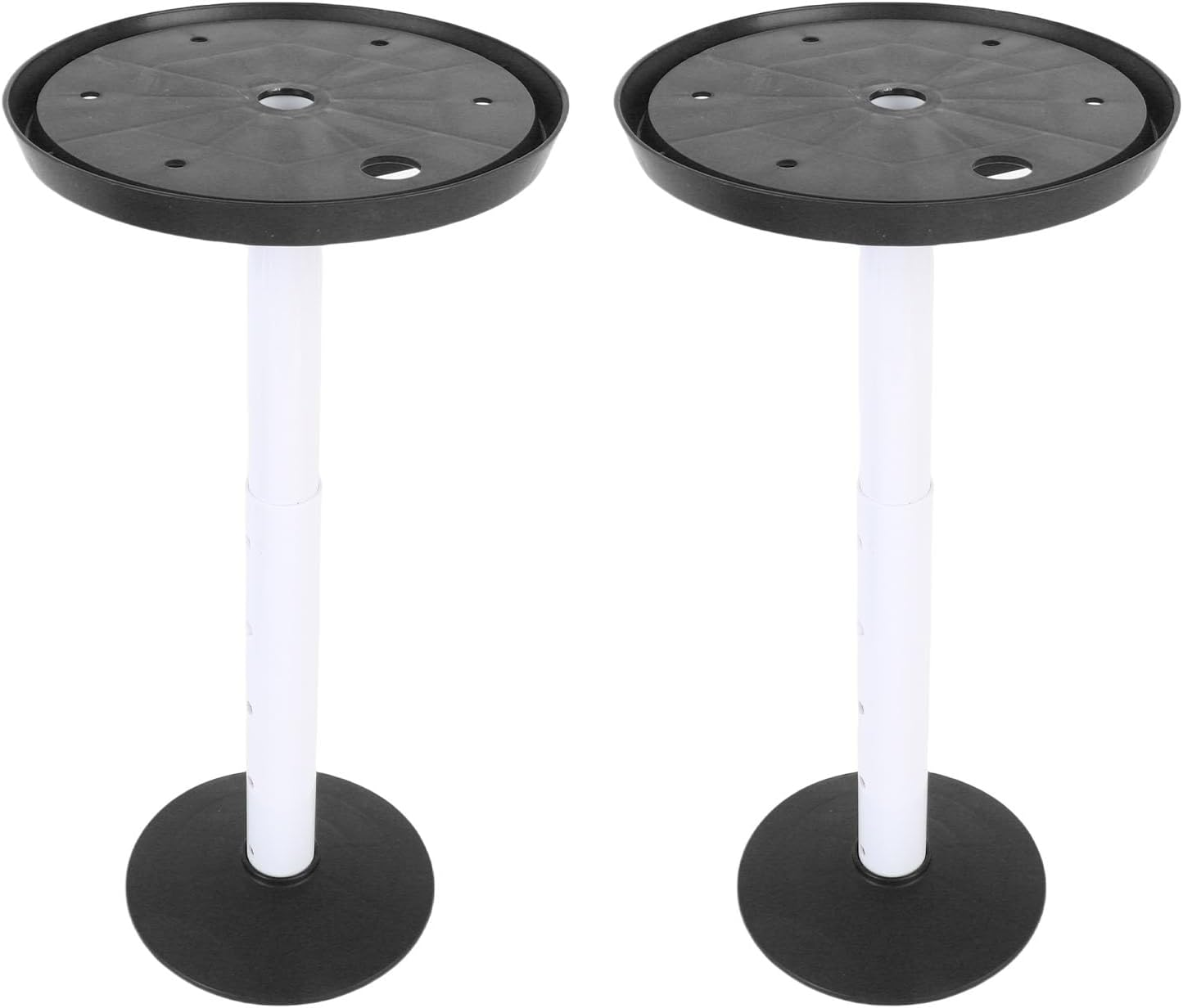 ASHATA 2 Sets Adjustable Height Plant Inserts with Drainage Hole Planter Filler Risers for inside Flower Pot Container (Black)