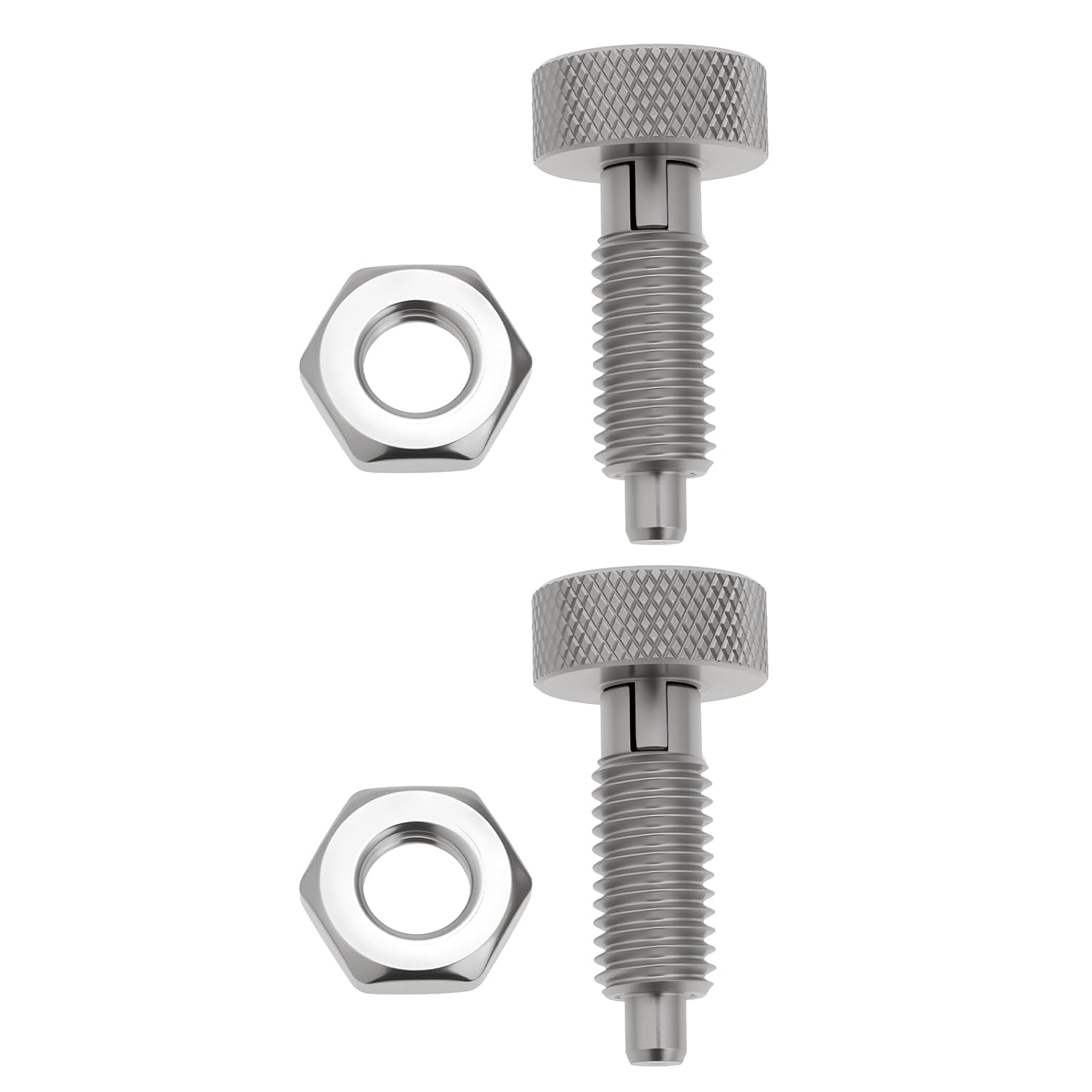 LT Easiyl 2Pcs M10X1.5 Self-Locking Spring Plunger with Knurled Handle Stainless Steel for Chassis Cabinets Appliances Automobiles image number 4