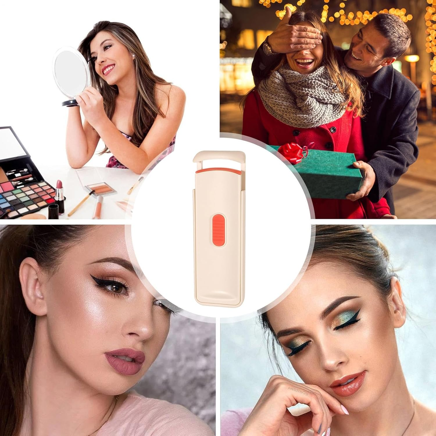 Eyelash Heated Curler - Silicone Beauty Eyelash Curler Makeup Heated - Wide Angle Precision Lash Styling Gadget for Women Daily Home Travel Outdoor Party image number 5