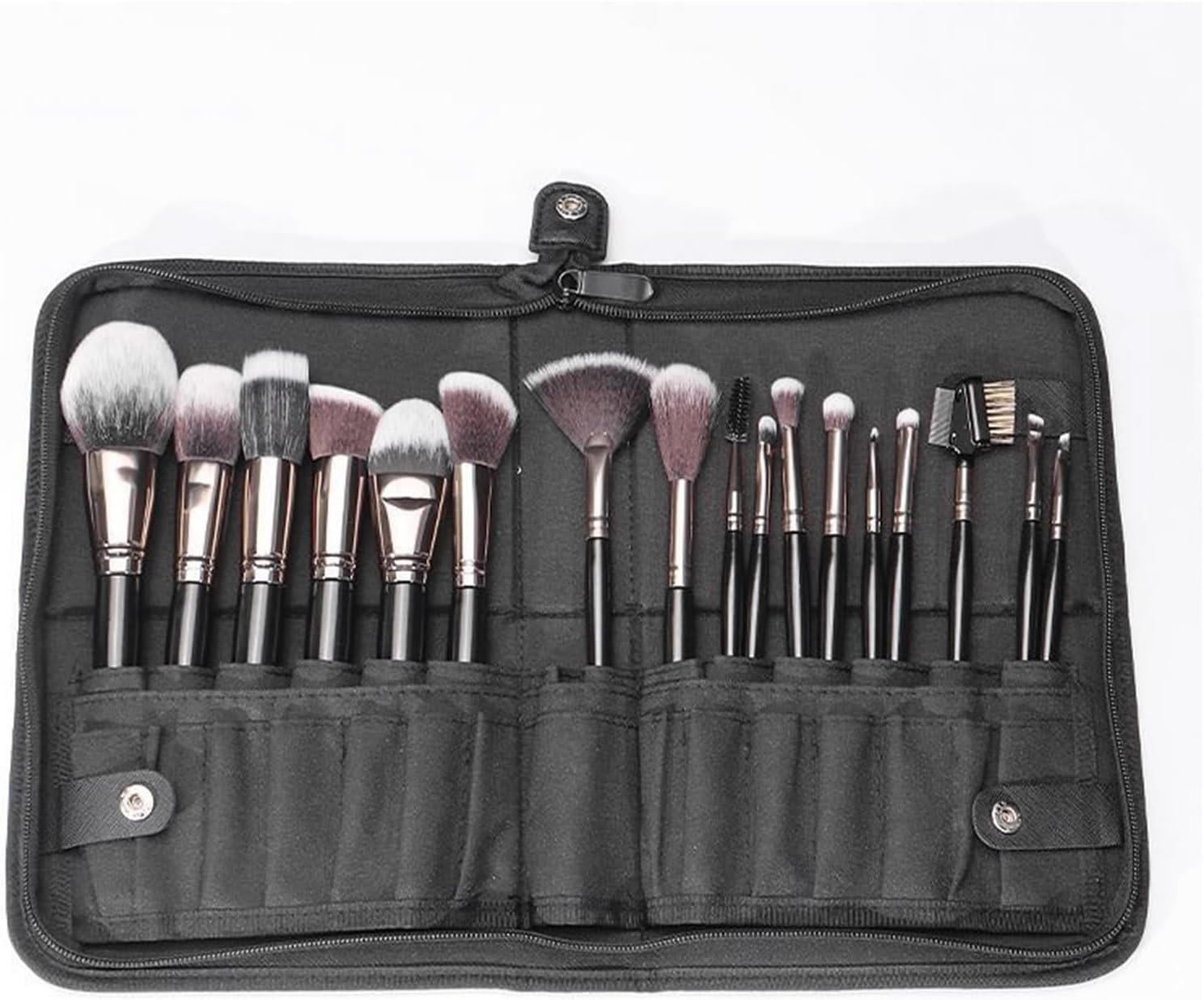 Makeup Brush Holder, Large Capacity Cosmetic Portable Organizer, Makeup Brush Organizer, Folding Cosmetic Storage Bags Pouch for Travel Easy Access Women image number 2