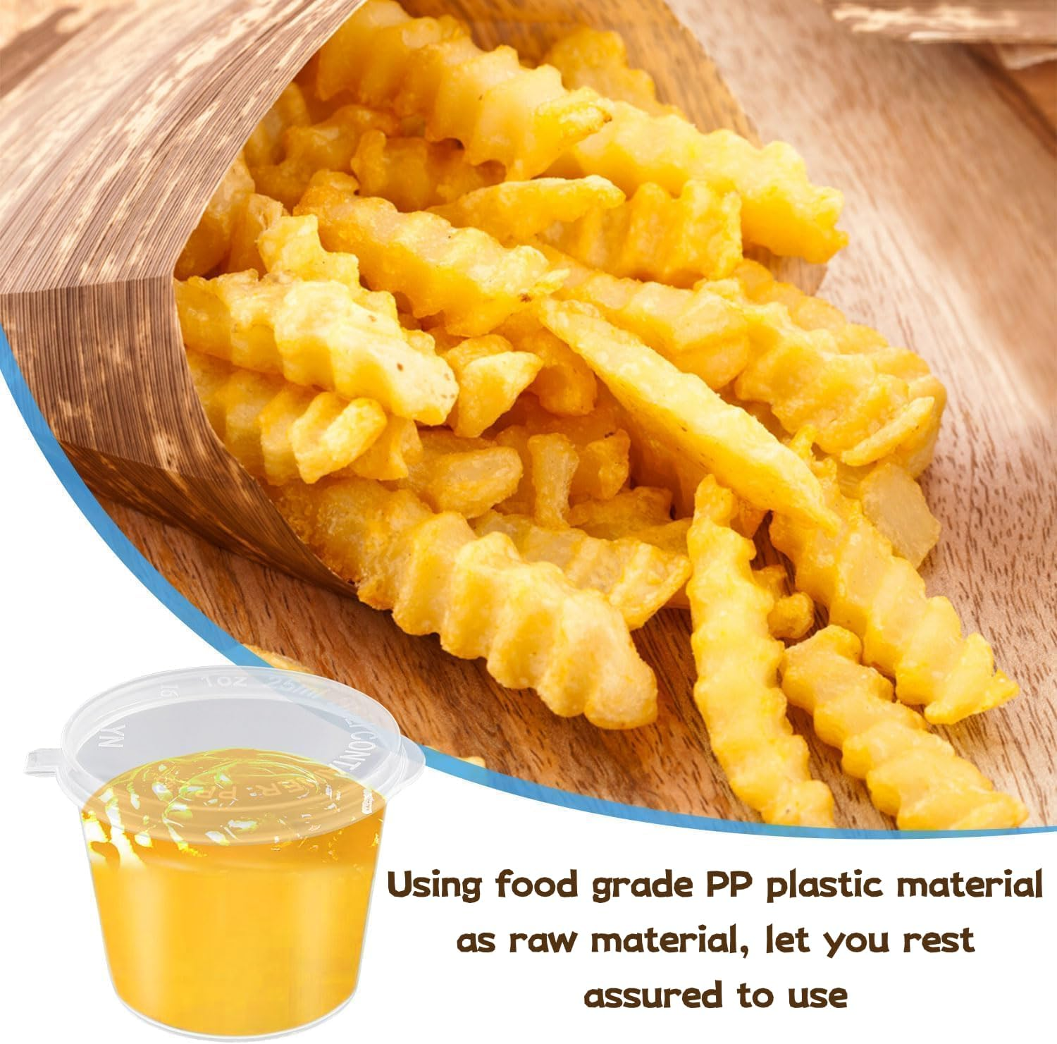 50 Pcs round Food Container Pots with Lids,Reusable Salad Dressing Container Containers,Clear Small Deli Pot Restaurants Takeaways Containers for Small Dips Chutney Ketchup Salads（25Ml） image number 5