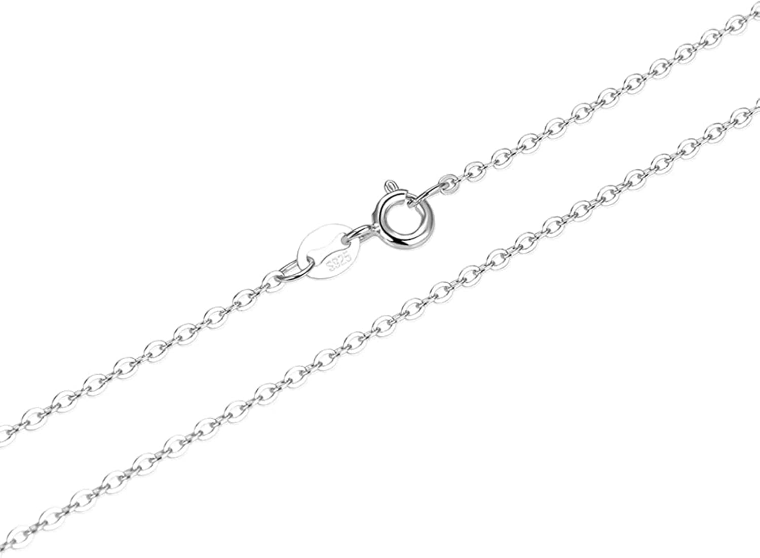 ZALIZR Strong and Thin Cable Chain Necklace for Women Men Unisex, 1.5MM 925 Sterling Silver Overlay, Braided Rope Chain, Spring Ring Clasp, 18-20 Inches