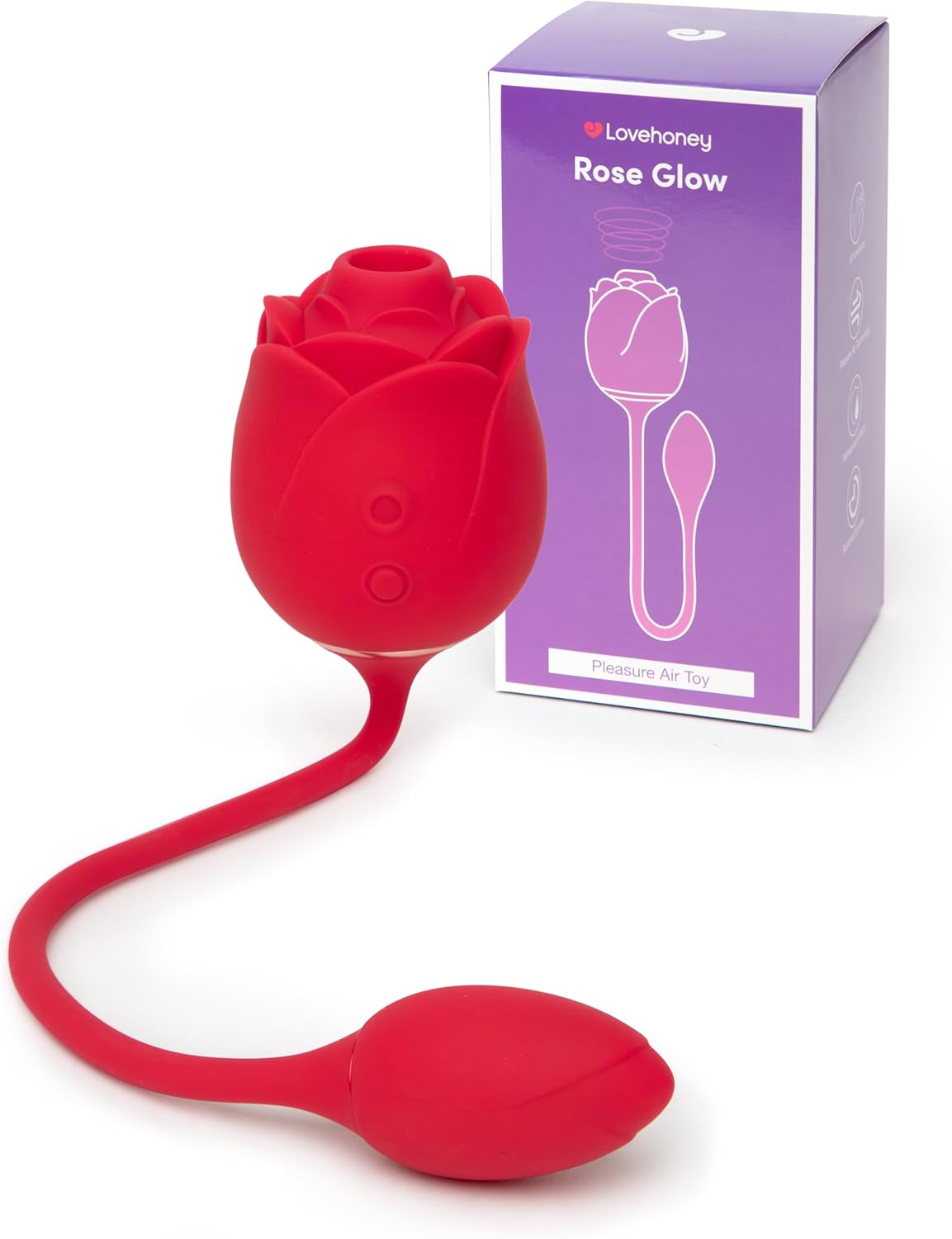 Lovehoney Rose Glow 2 in 1 Rose Clitoral Sucking & Love Egg Vibrator &ndash; Rose Sex Toy Clit Suction Stimulator with 6 Suction Speeds &ndash; Vibrating Adult Sex Toys for Women - Rechargeable & Waterproof image number 5