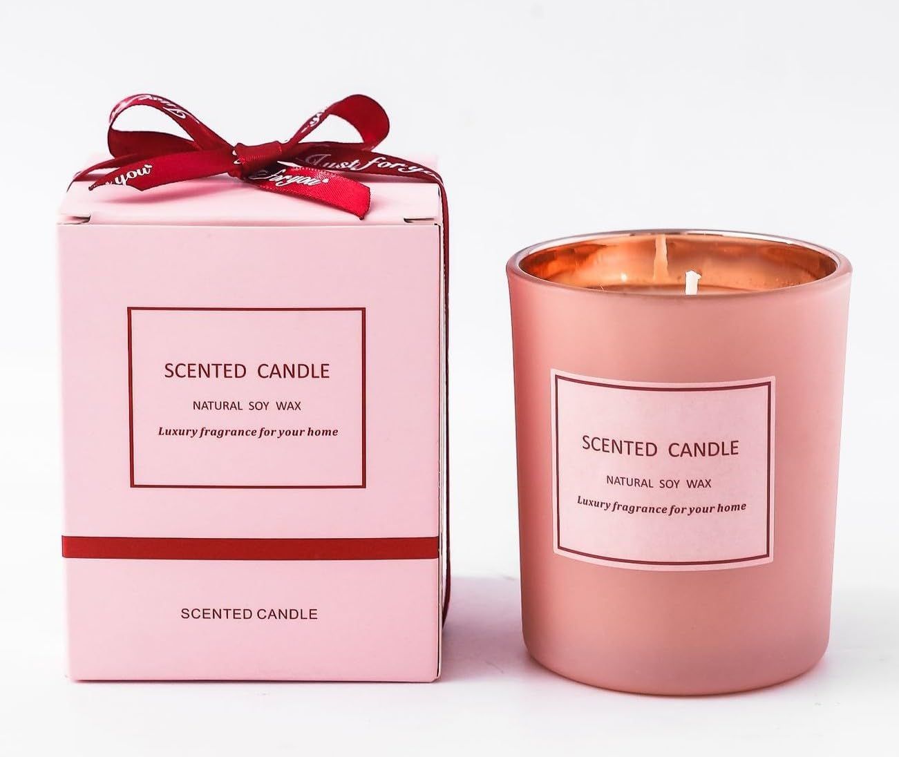 Women'S Pink Jar Candle- Early Morning & Pine Wood Scented Candles for Womens Gift- Pure Natural Soy Wax Candle for Stress Relief and Home Decor，Valentine'S Day Gifts image number 5