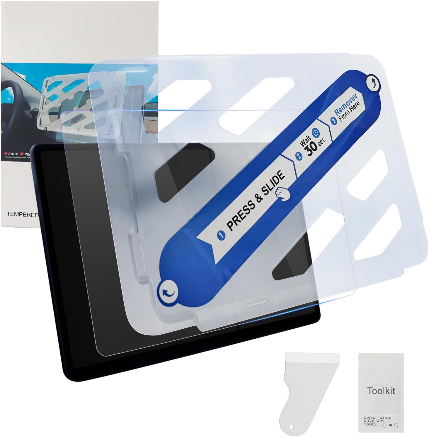 Screen Protector for Tesla Model 3 Highland New Edition 2024, with Precise Alignment Film Tools, Anti-Scratch High-Hardness Ultra Clear Tempered Glass Protection Seamlessly Integrates with the Tesla 15" Centre Touchscreen image number 6