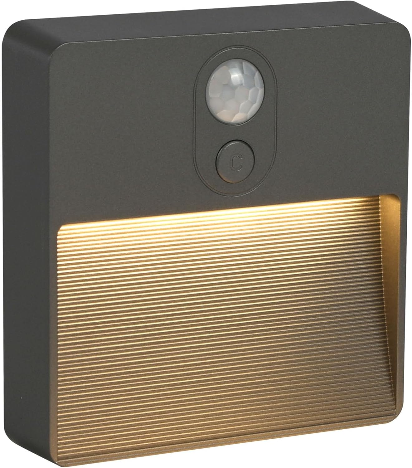 HOTUT Motion Sensor Night Light,2Pcs Stick-On Battery Powered Night Lights,Warm Light,4 RGB Colors,Auto/On/Off Light,Stair Sensor Lights Indoors,Night Light for Stair,Hallway,Kitchen,Closet (Gray)