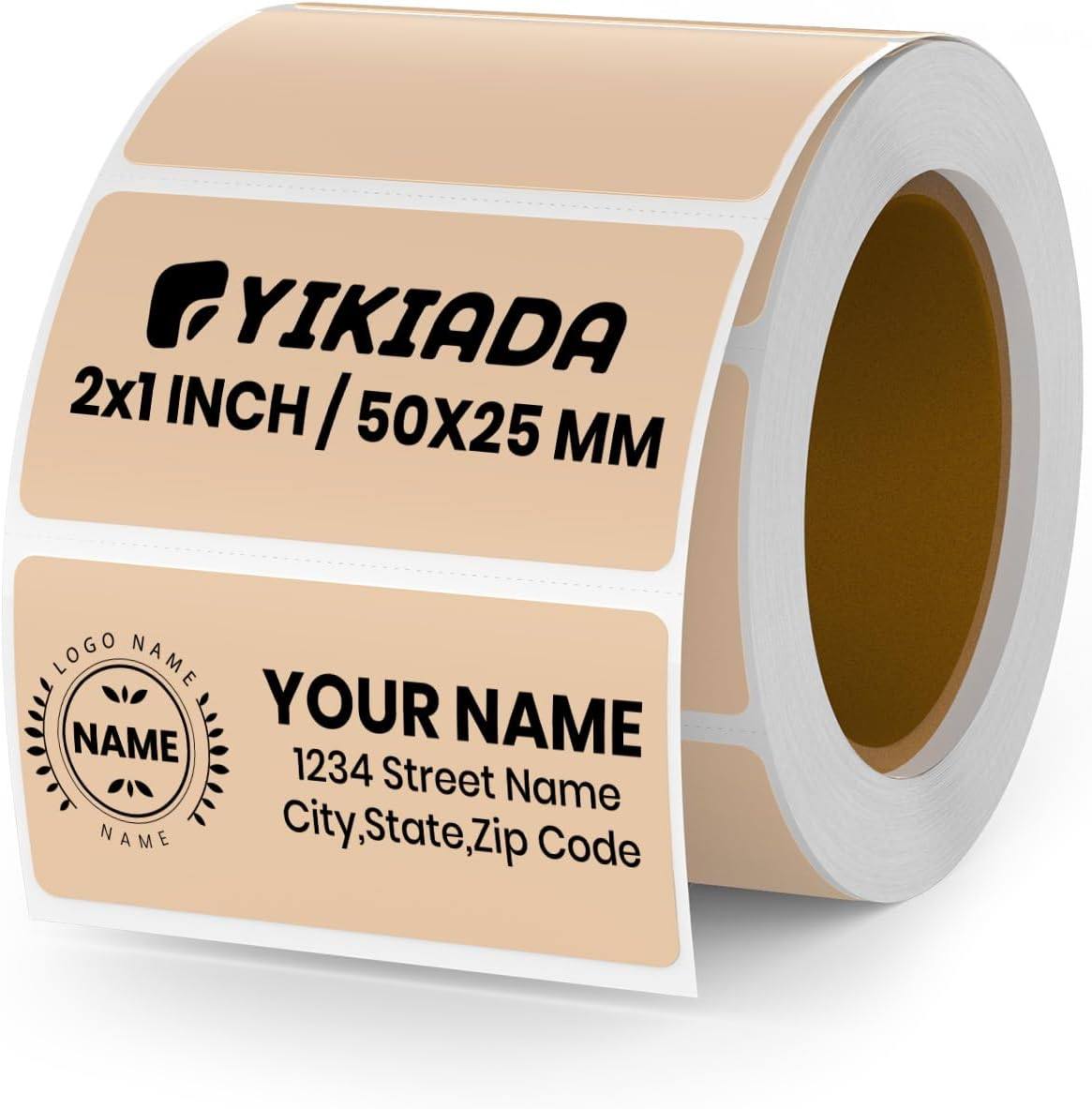 YIKIADA Direct Thermal Labels 1 X 2 Inches White Rectangle Shipping Labels Self-Adhesive Waterproof Thermal Sticker Paper for Busineses & Warehouses 500 PCS per Roll