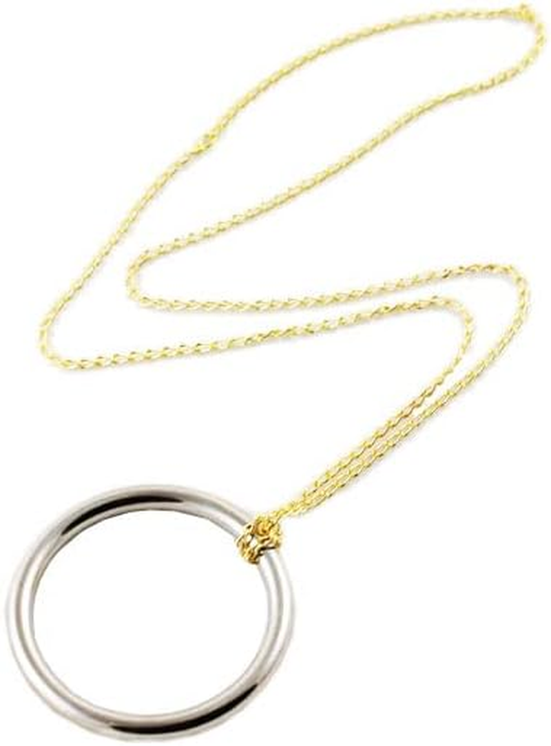 Milesmagic Magician'S Ring on Chain Gimmick Impromptu Street Effects Tie Untie Necklace Knots Stage Mentalism Real Close up Illusion for Easy and Professional Routine Magic Tricks image number 6