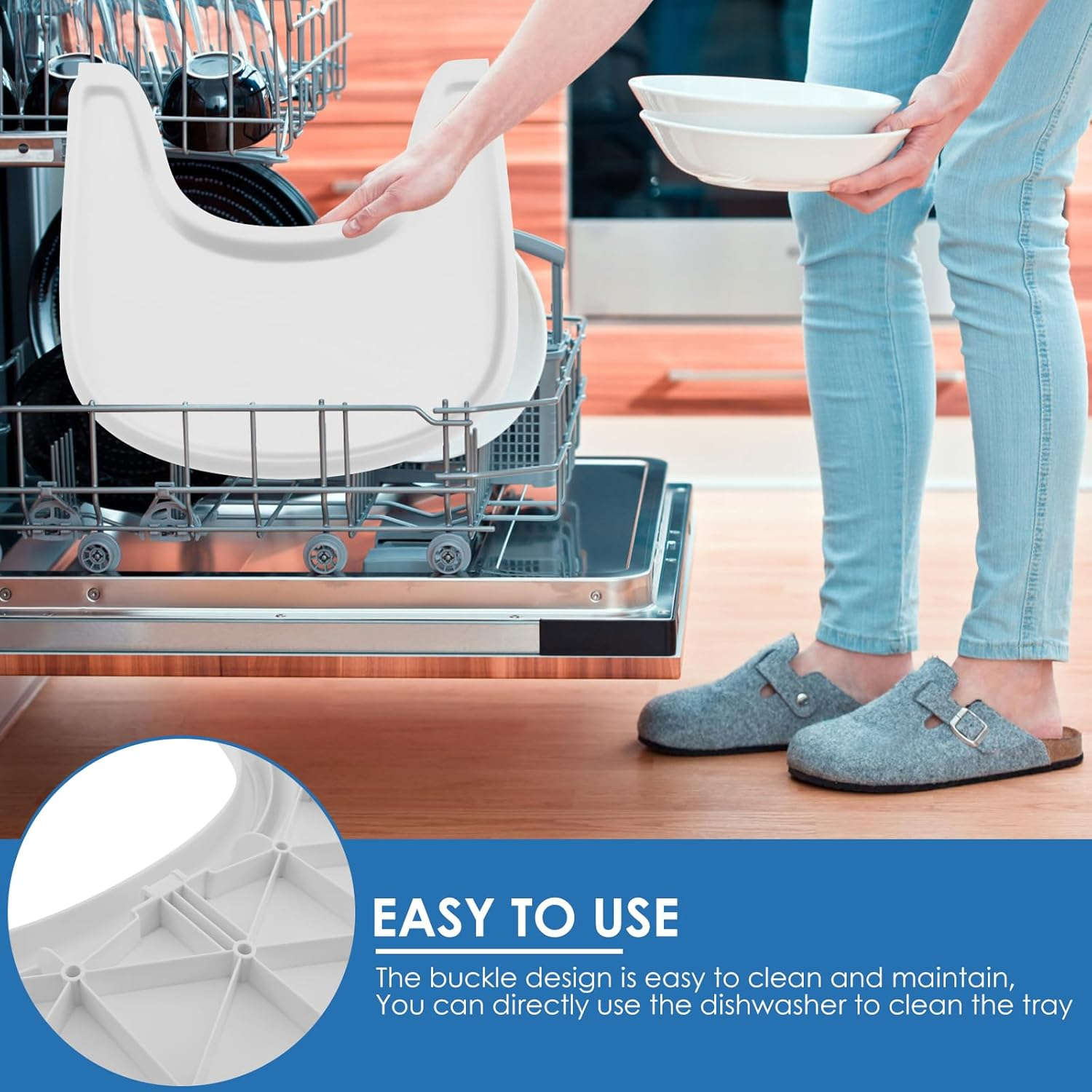 Rdjeokf High Chair Tray, Easy to Use Baby Tray, Safe Fitting High Chair Replacement Trays, with Suction, Made from Food Safe Plastic, for Babies and Toddlers image number 1