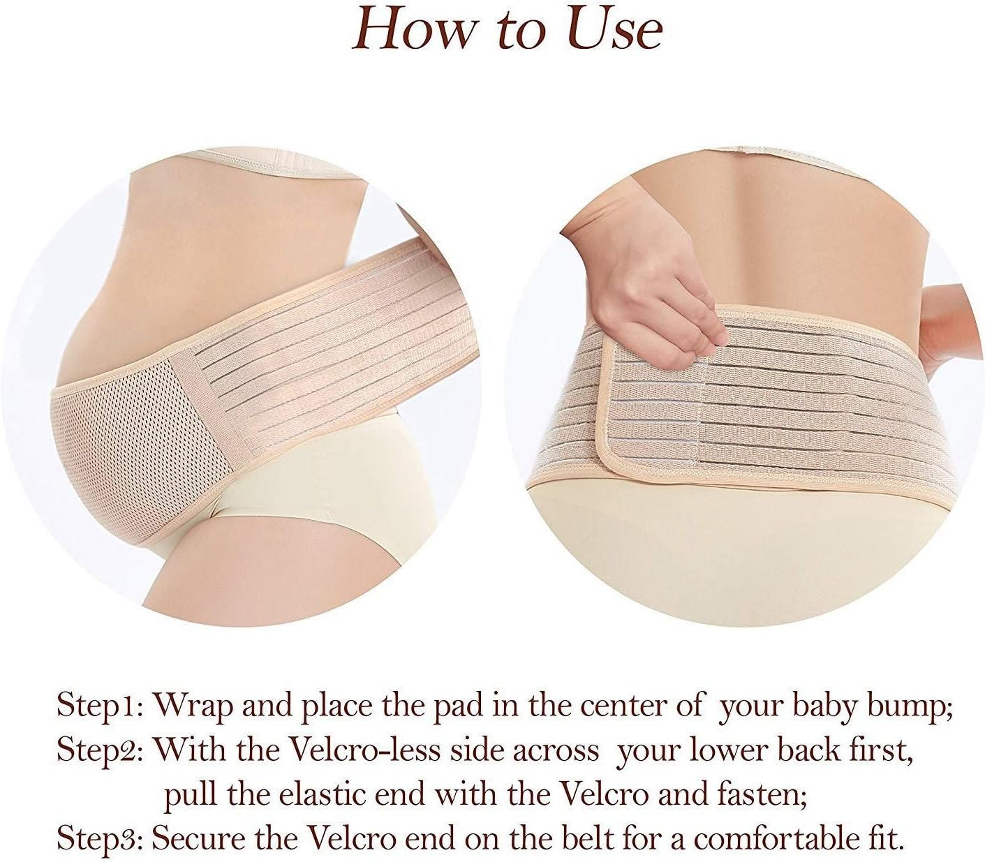 Maternity Support Belt Breathable Pregnancy Belly Band Abdominal Binder Adjustable Back/Pelvic Support- L image number 2