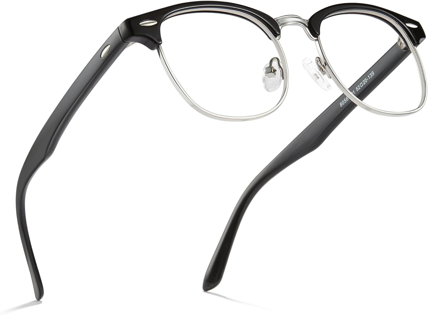 Cyxus Blue Light Glasses Retro Half Frame Clear Lens Computer Eyeglasses for Women Men image number 3