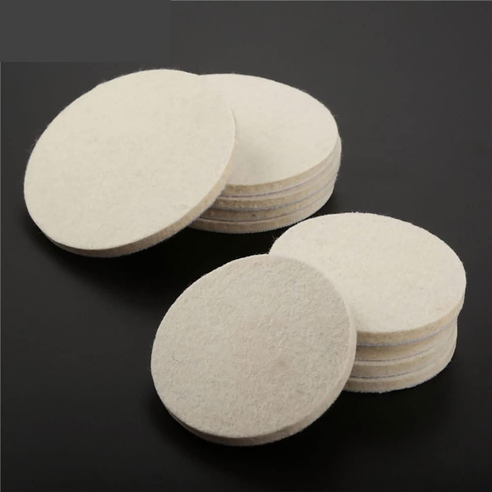 5Pcs 125Mm(5Inch)*6Mm(D*T) Wool Felt Polishing Pad for Polishing Glass Plastic Metal Marble, Buffing Wheel Polish Pad for Kitchen Bathroom Random Orbital Sander image number 2