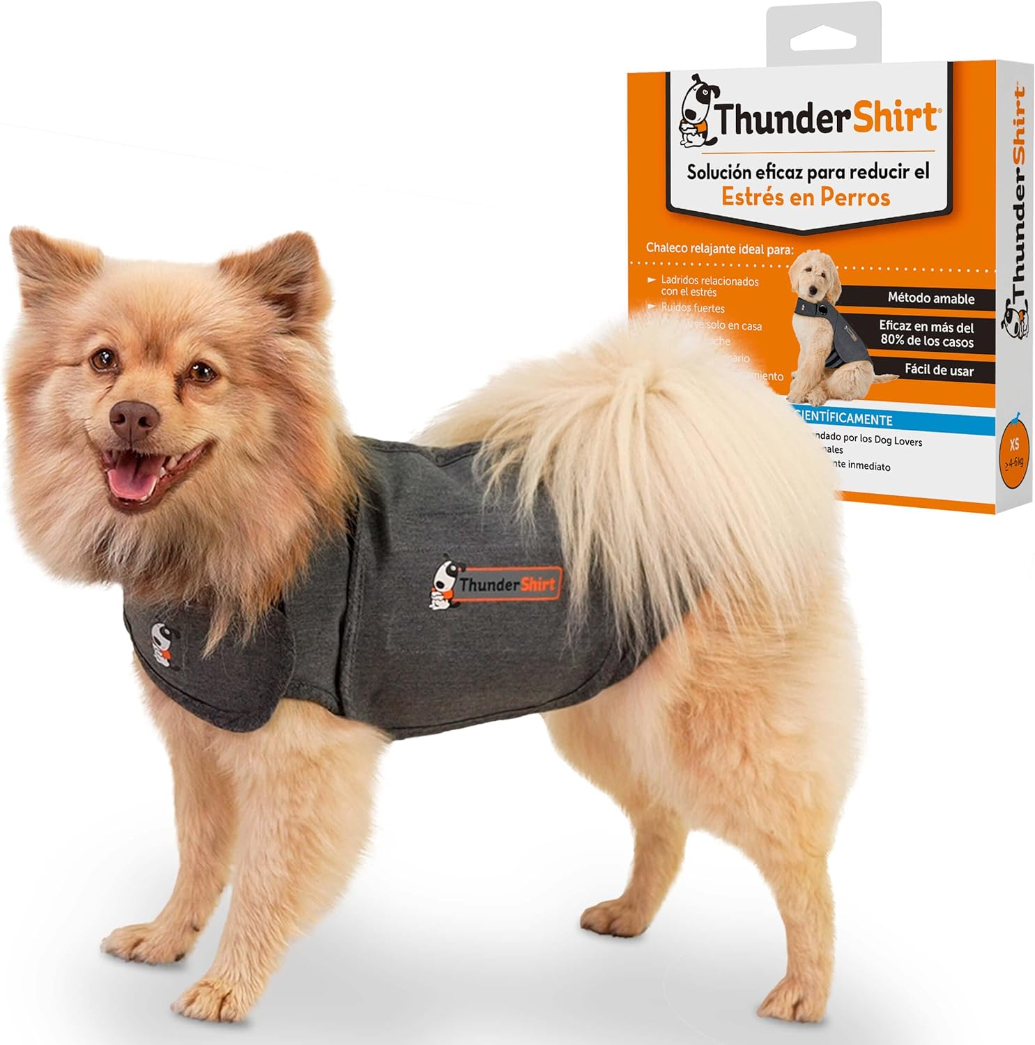 Thundershirt: Calming Jacket for Dogs, Instant Natural Relief for Anxiety, Fireworks, Travel, Thunder - Grey Jacket 5 Sizes L